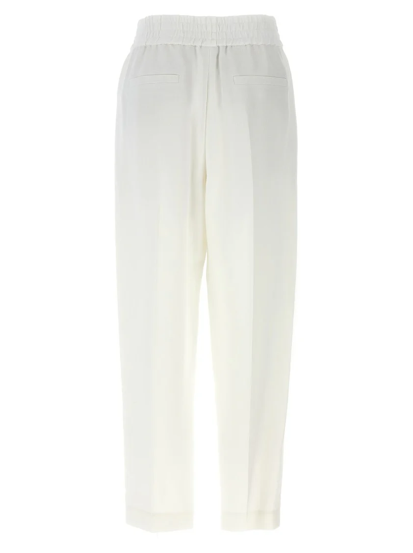 Straight-Leg Linen Trousers With Elastic Waistband