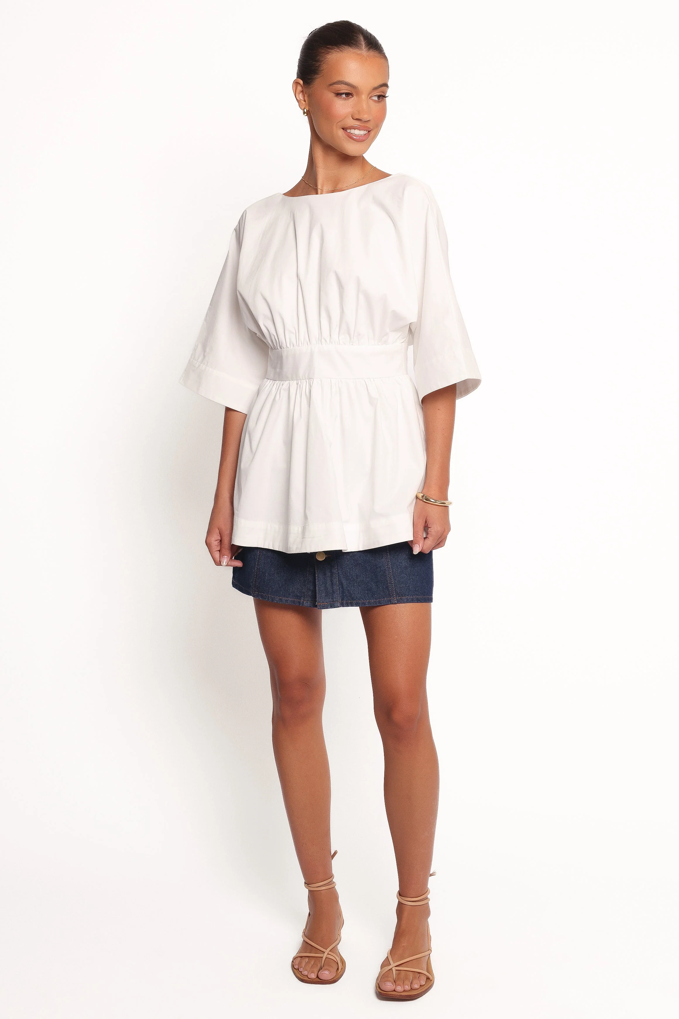 Camila Open Back Top - White