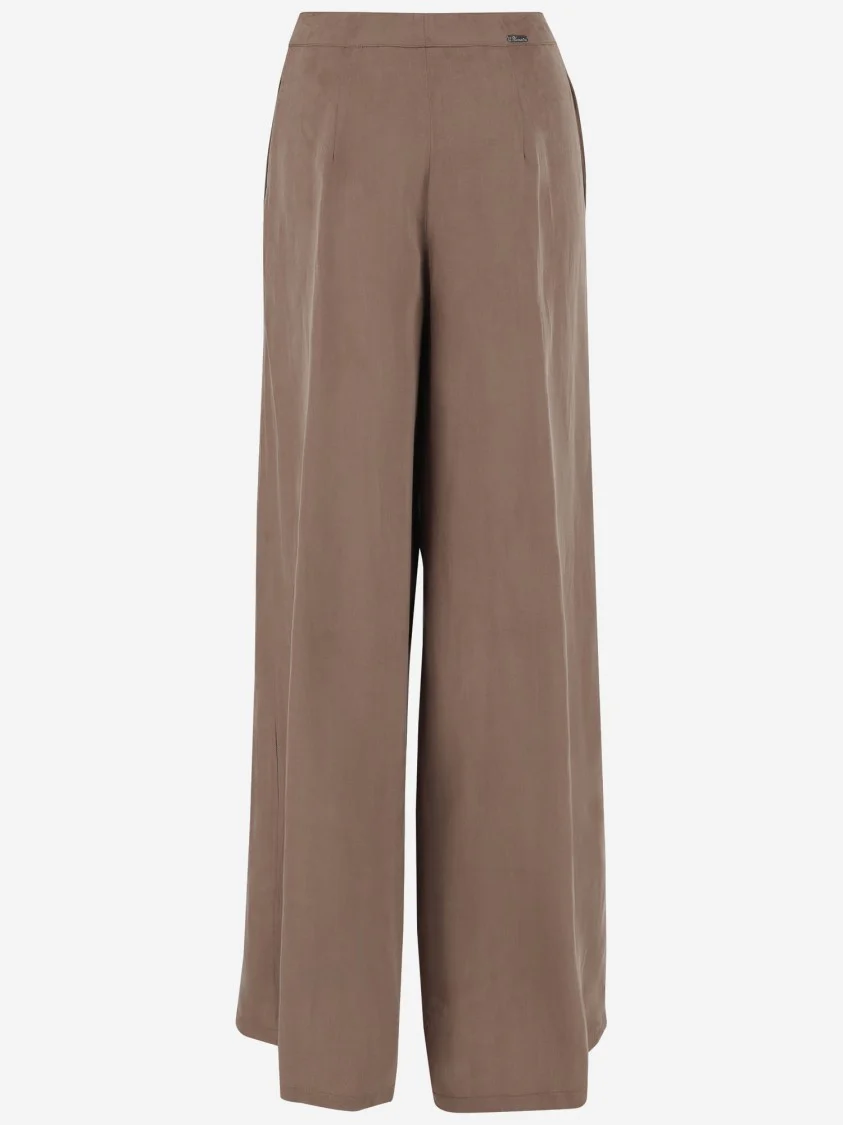 Loose-Fit Gabardine Trousers With Concealed Closure