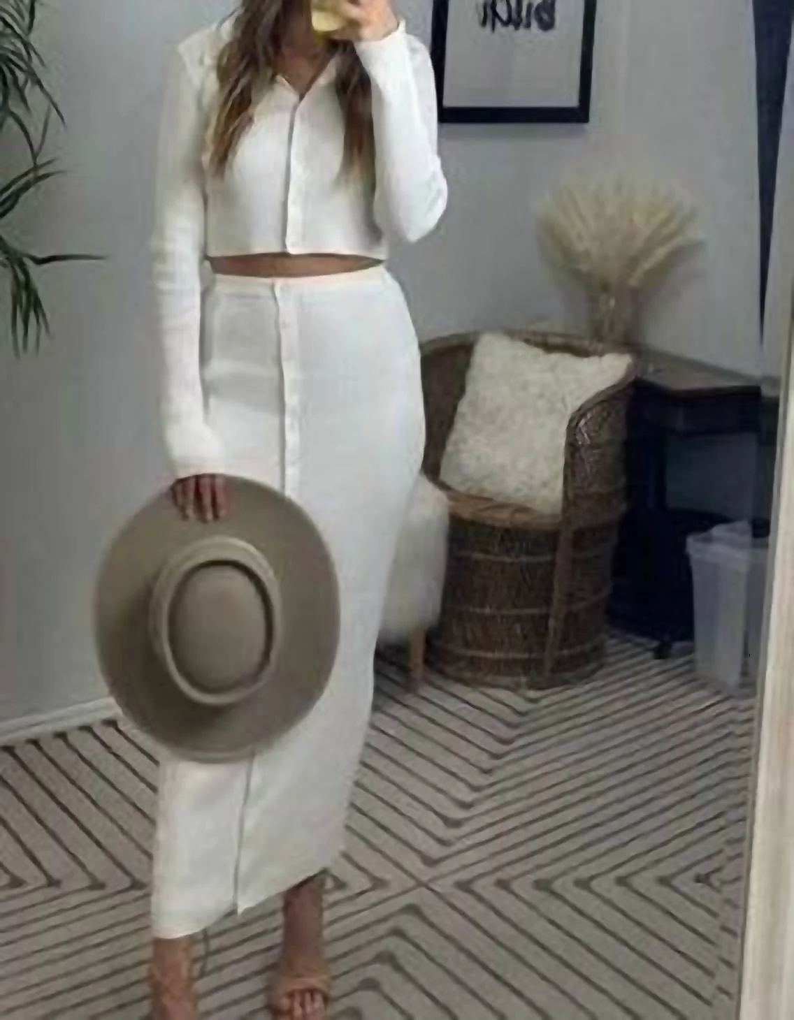 Something Special Sweater Pencil Skirt In White