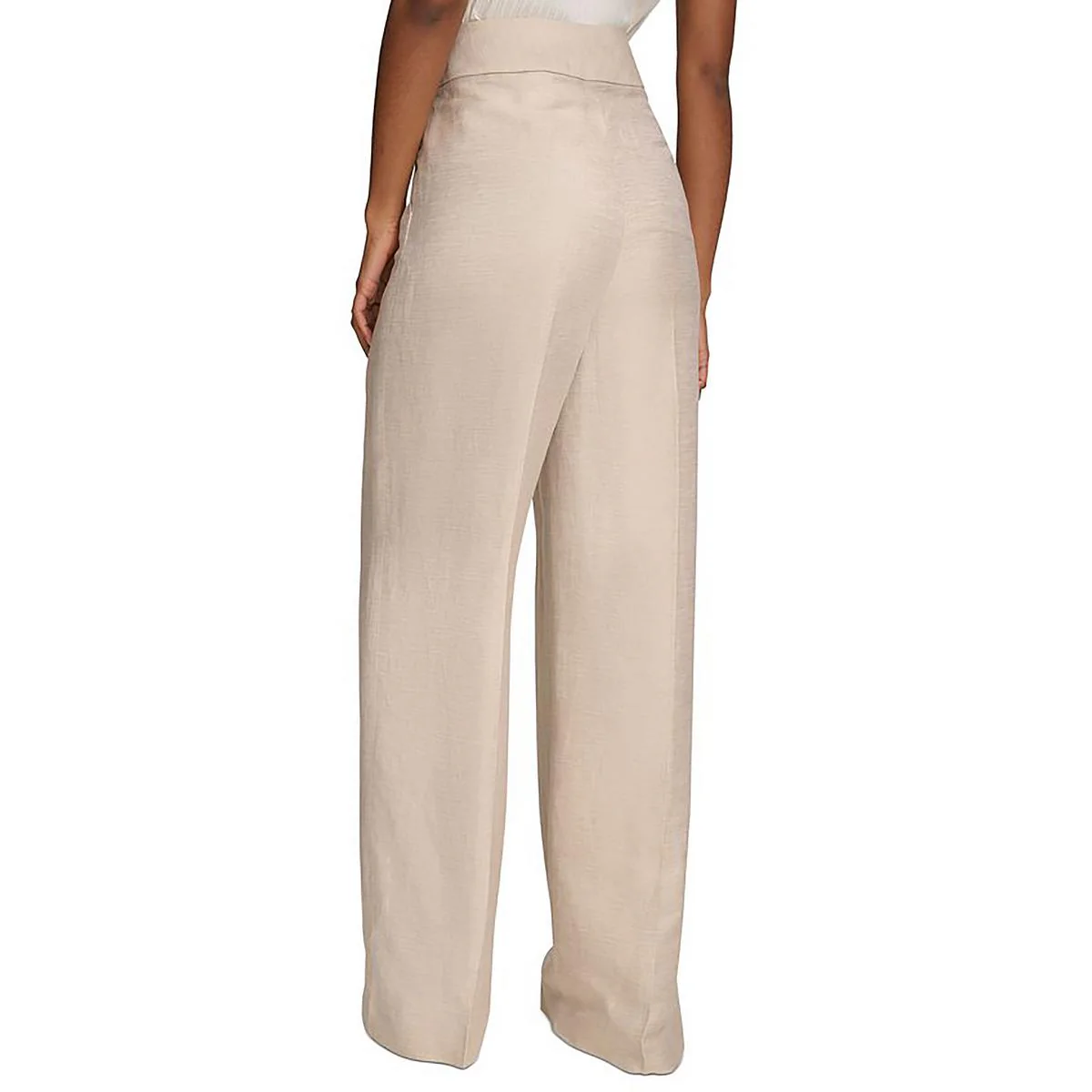 Womens Pleated Wide Leg Trouser Pants