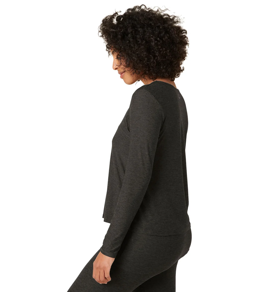 Beyond Yoga Featherweight Under Wraps Nursing Overlap Long Sleeve Tee