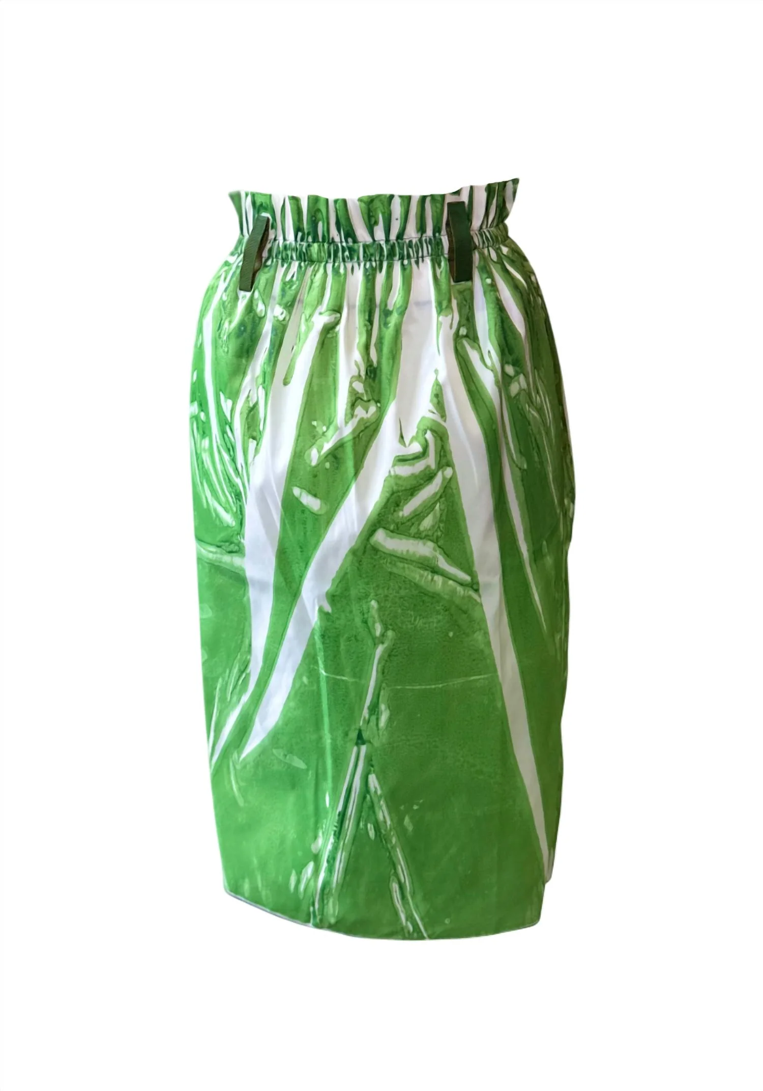 Women's Short Square Skirt In Green Placcato