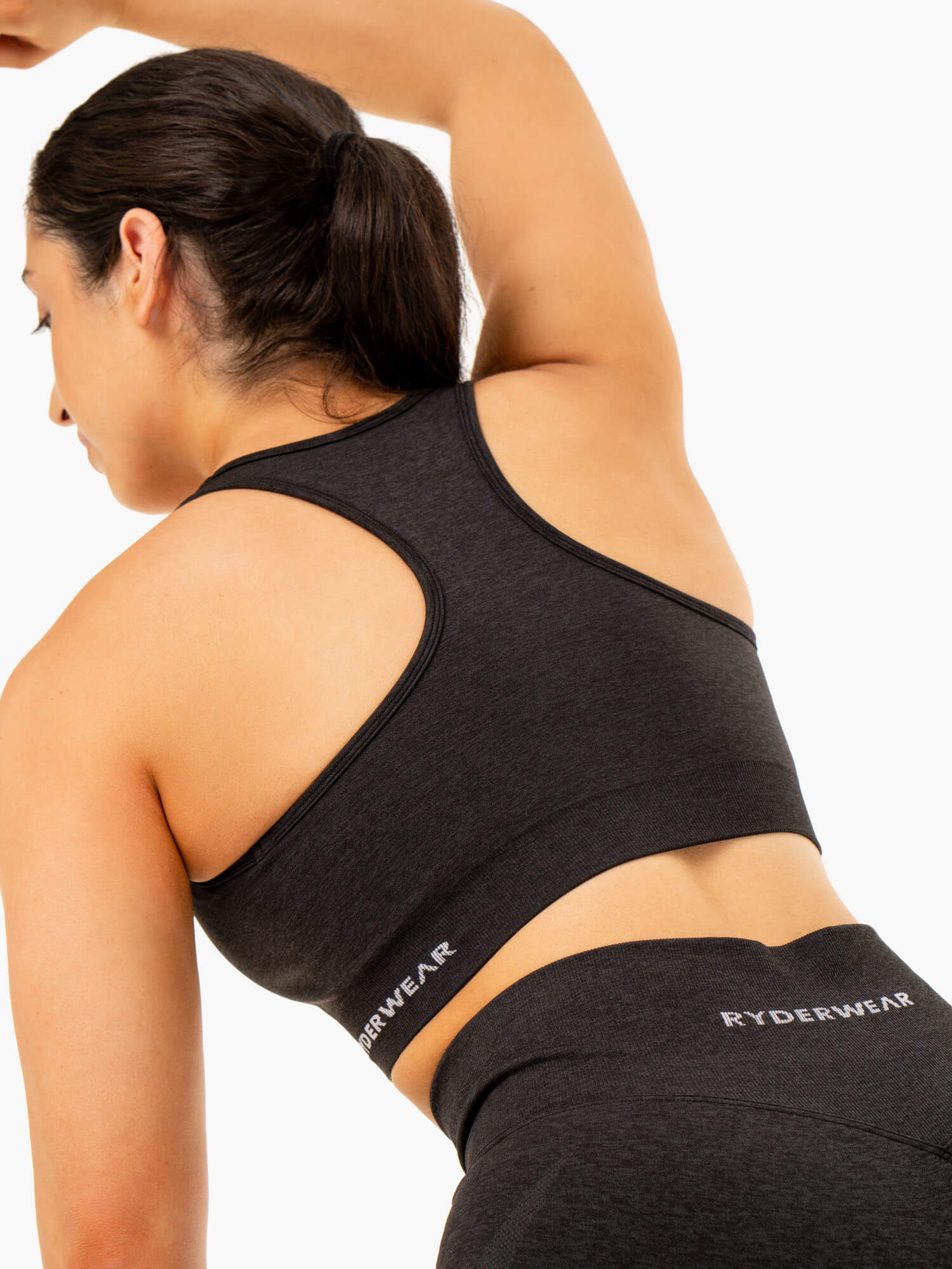 Staples Seamless Racer Back Sports Bra - Black Marl