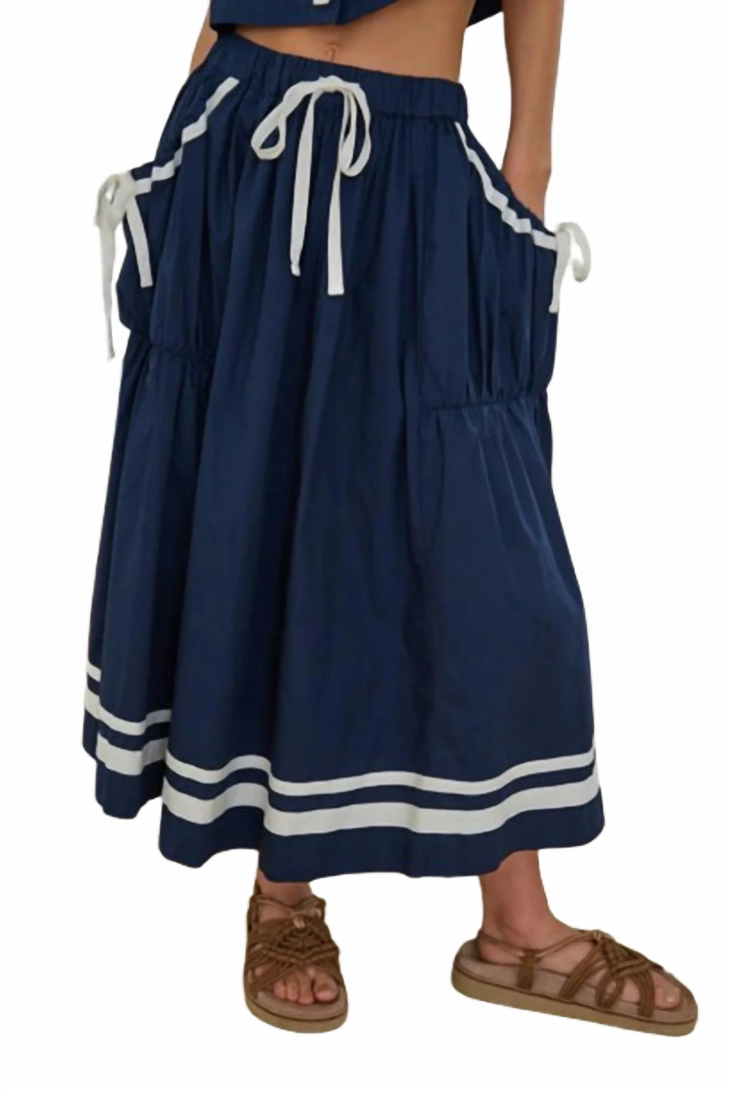 Tori Midi Skirt In Navy