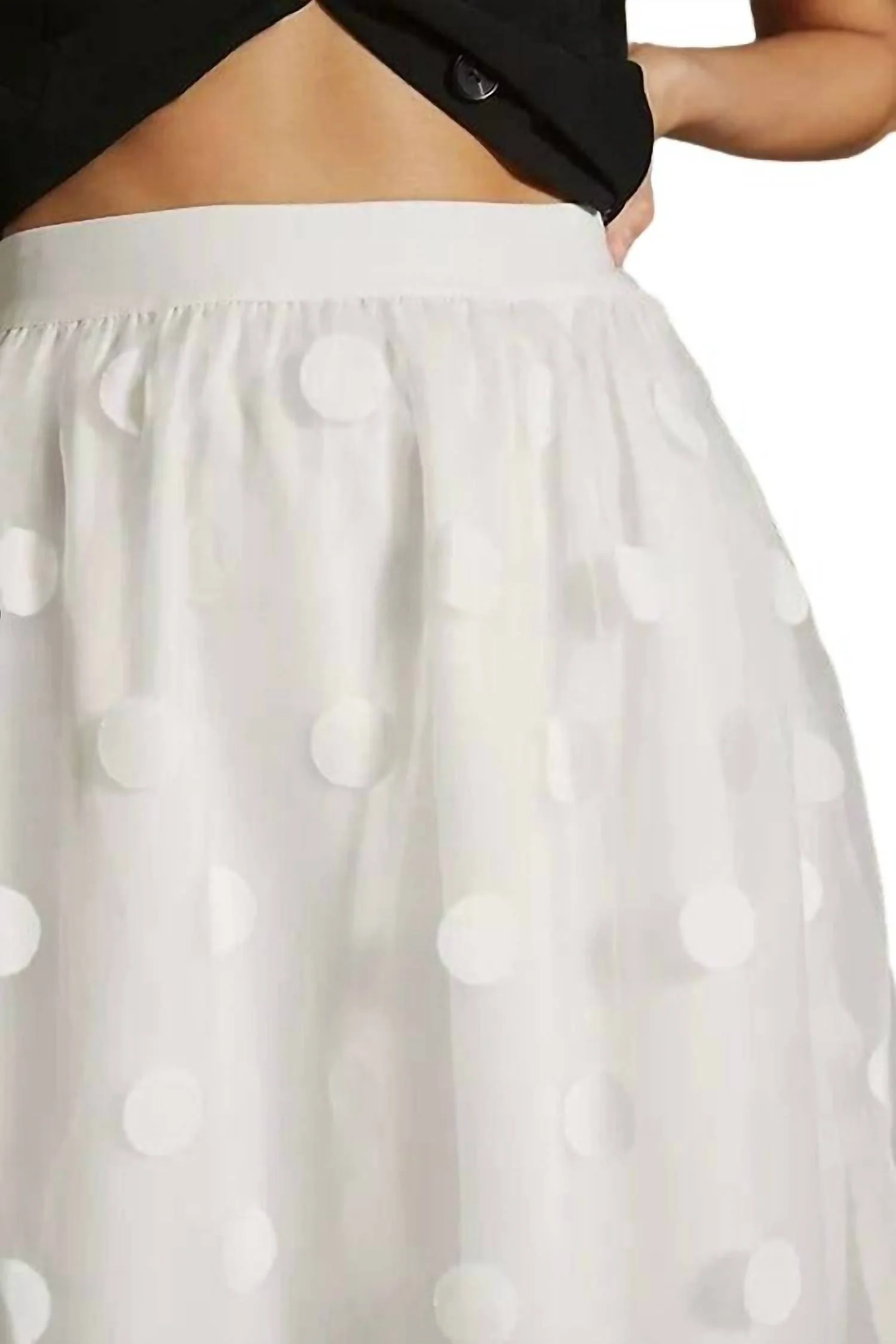 Women's Tulle Midi Skirt In Snowflake Dot