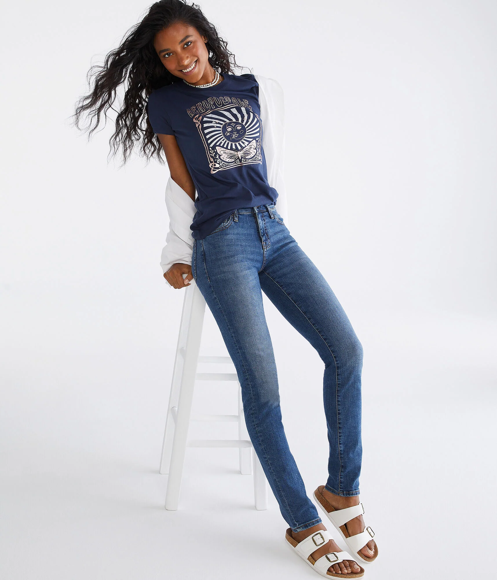 Aeropostale Women's Premium Seriously Stretchy Mid-Rise Skinny Jean