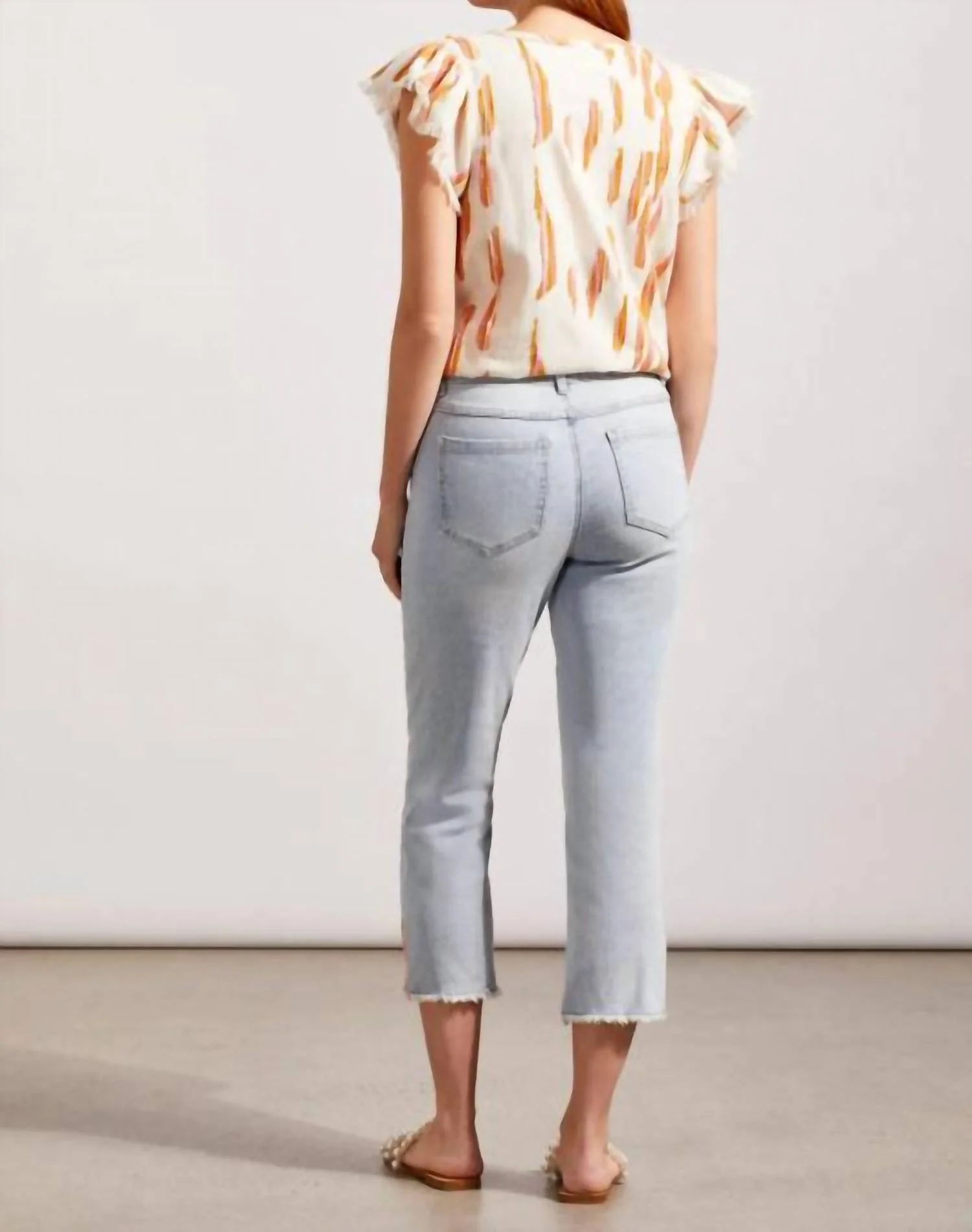 Audrey Straight W/side Slit & Embroidery In Coastline