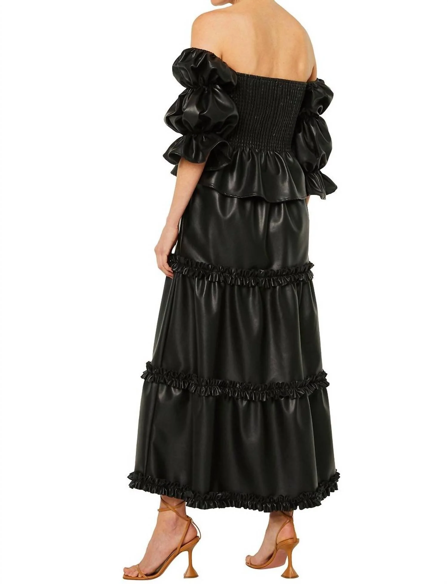 Kelis Skirt In Obsidian Vegan Leather