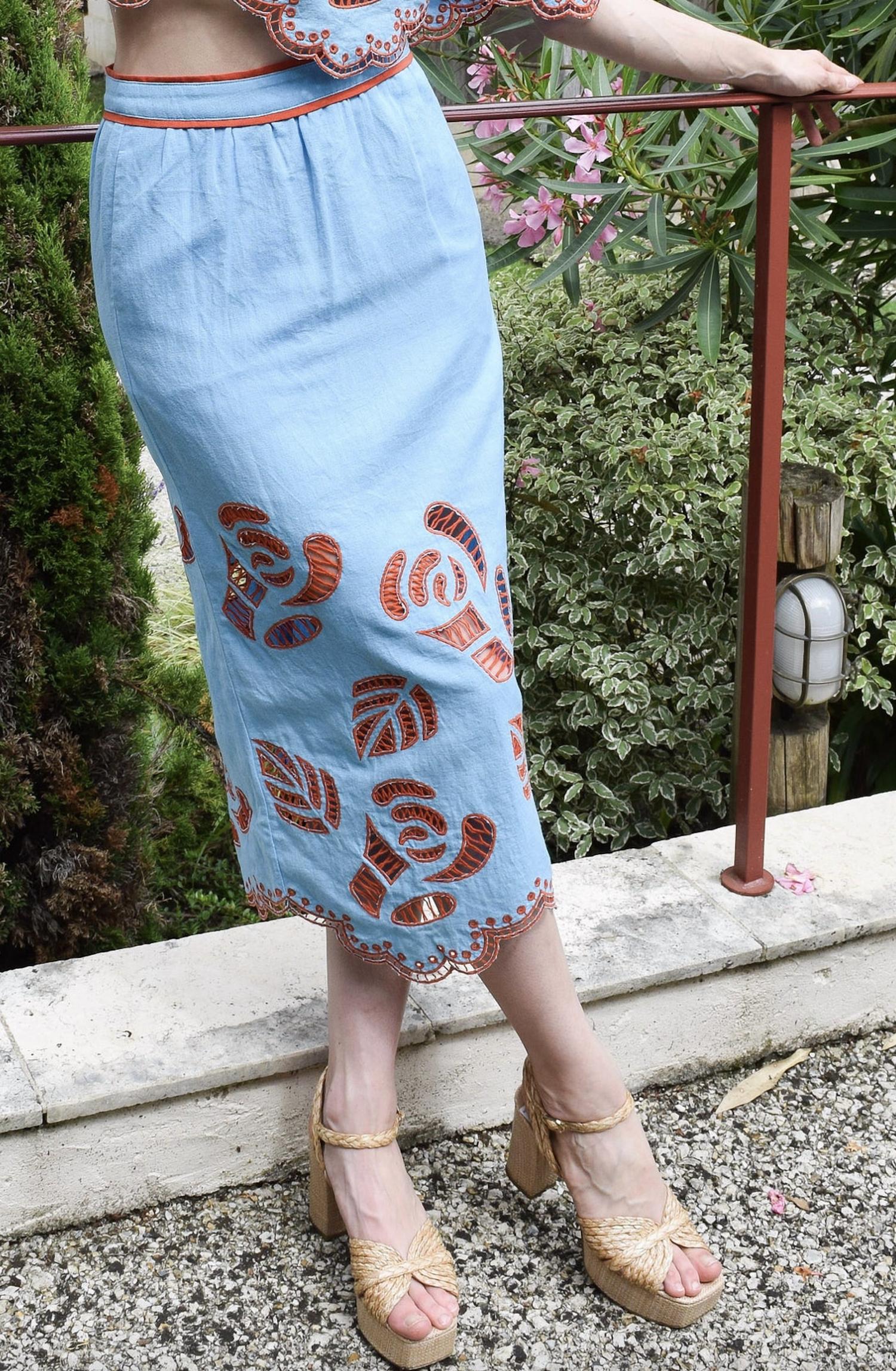 Straight Skirt In Blue