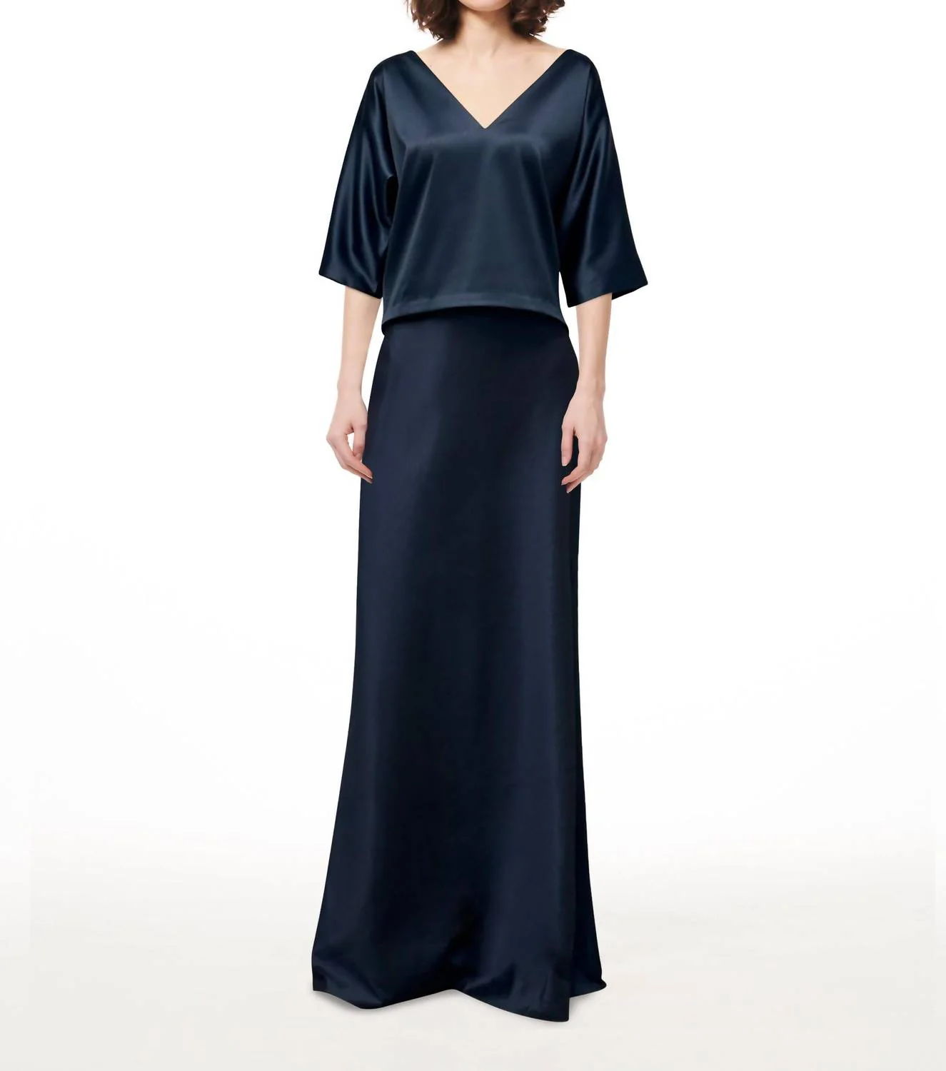 Long Midi Skirt In Navy