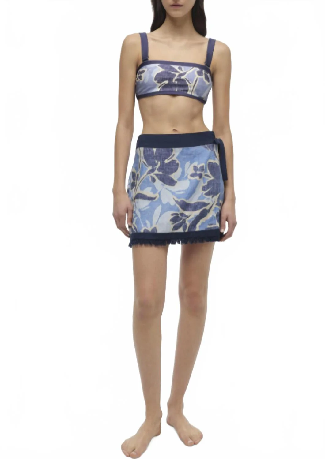 Bethany Wrap Skirt In Blue Multi