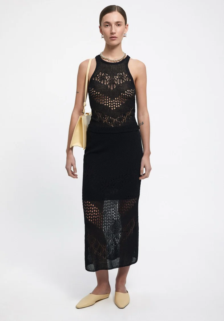 Maud - Lace Knit Midi Skirt