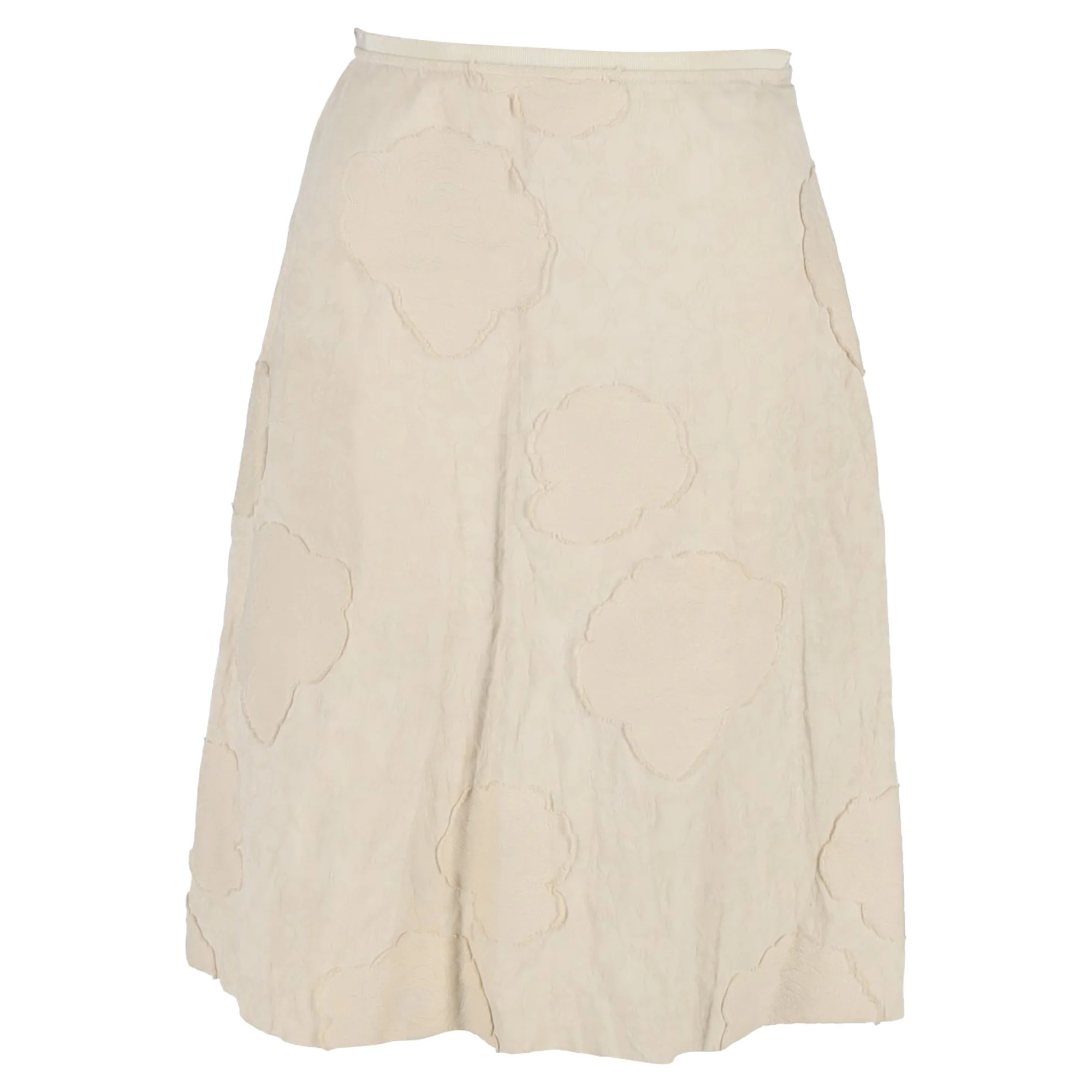 Piazza Sempione Midi Skirt in Cream Cotton
