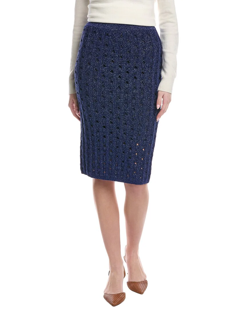 St. John Rib Crochet Knit Skirt