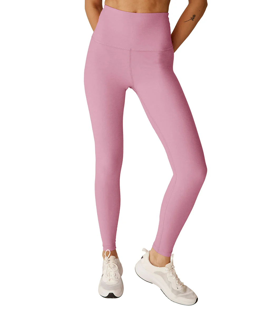 Beyond Yoga Spacedye High Waisted Caught In The Midi 7/8 Yoga Leggings Pink Haze Heather
