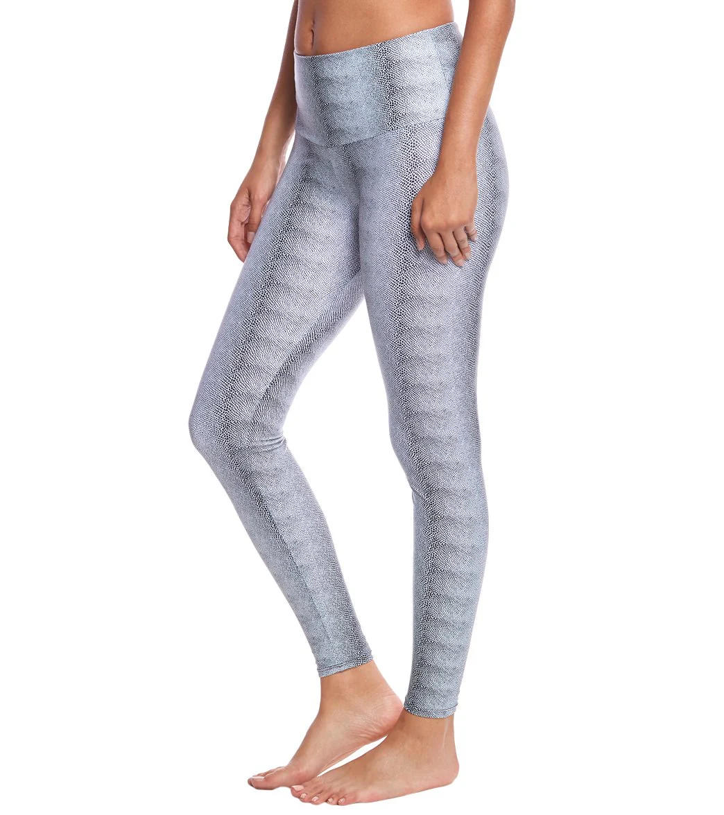 Onzie High Waisted Yoga Leggings White Venom