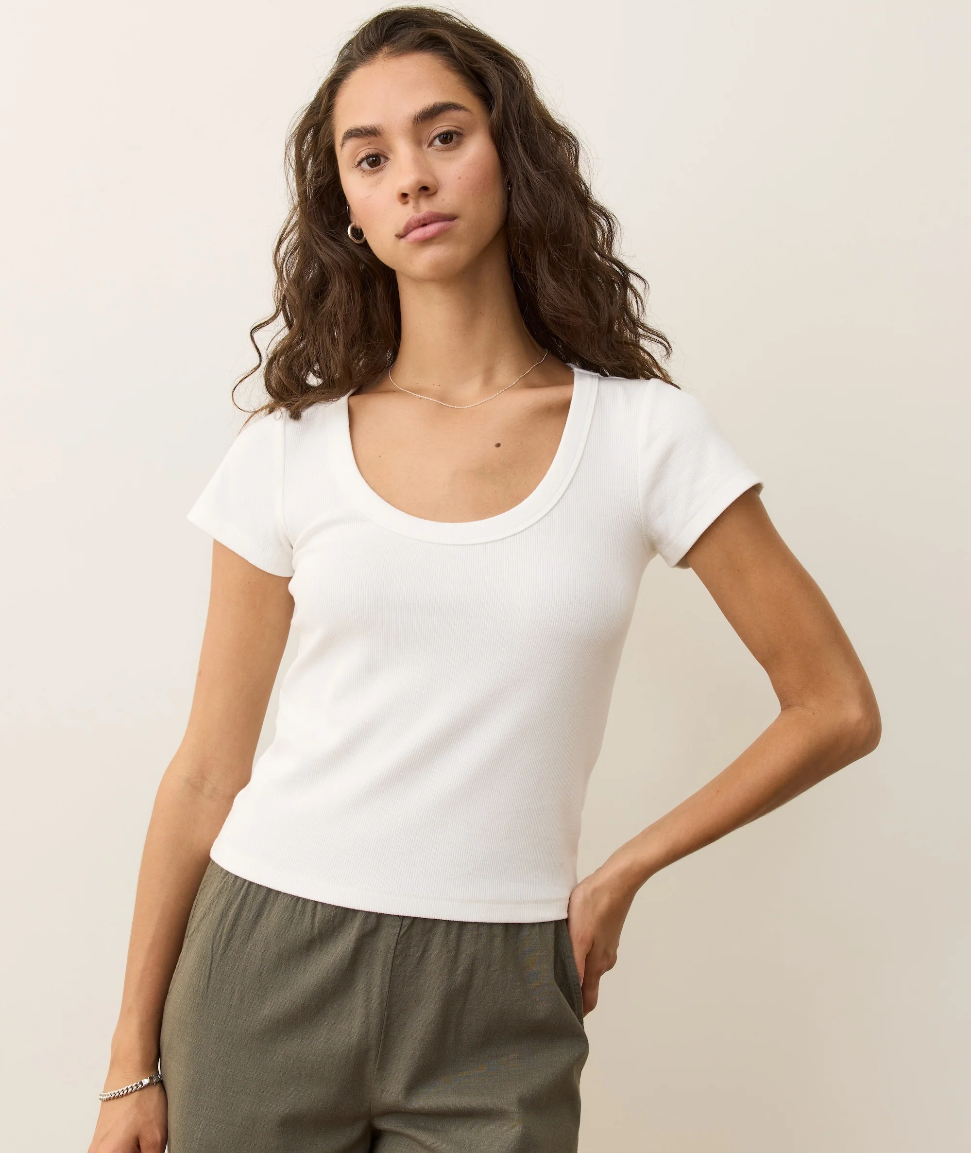 Lexi Rib Sun-In Scoop Tee