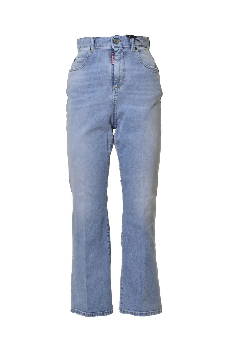 Light Blue Cotton Bell Bottom Jeans