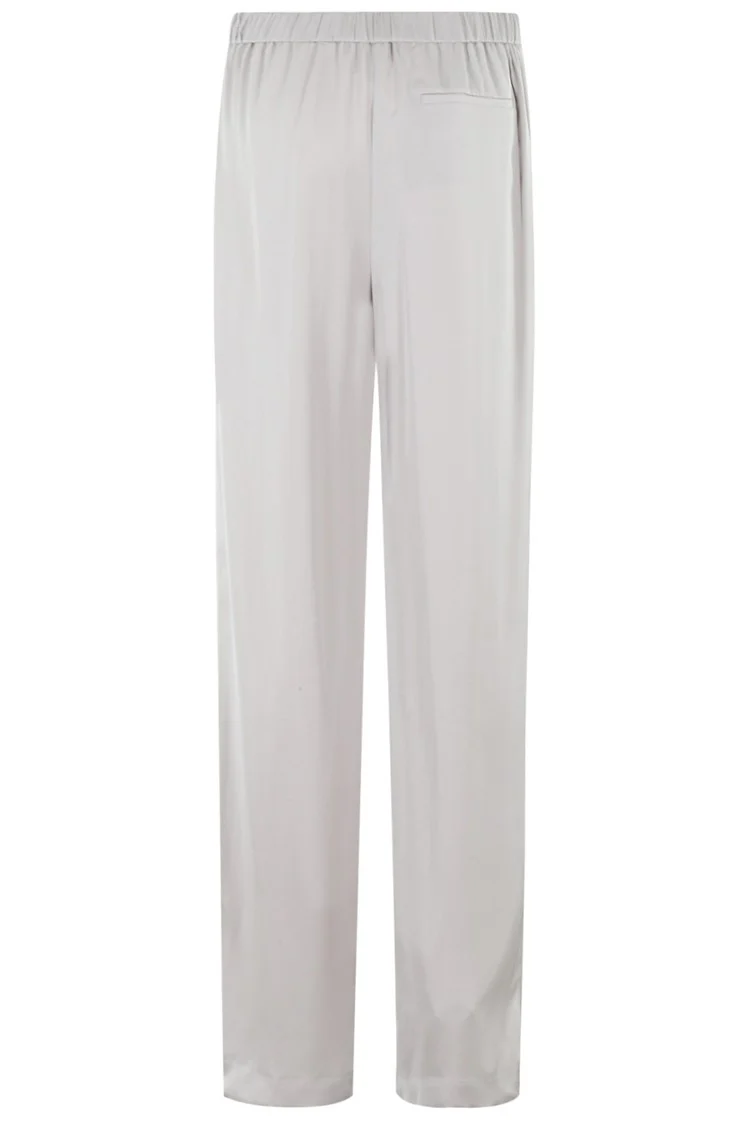 Wide Pull-On Silk Trousers