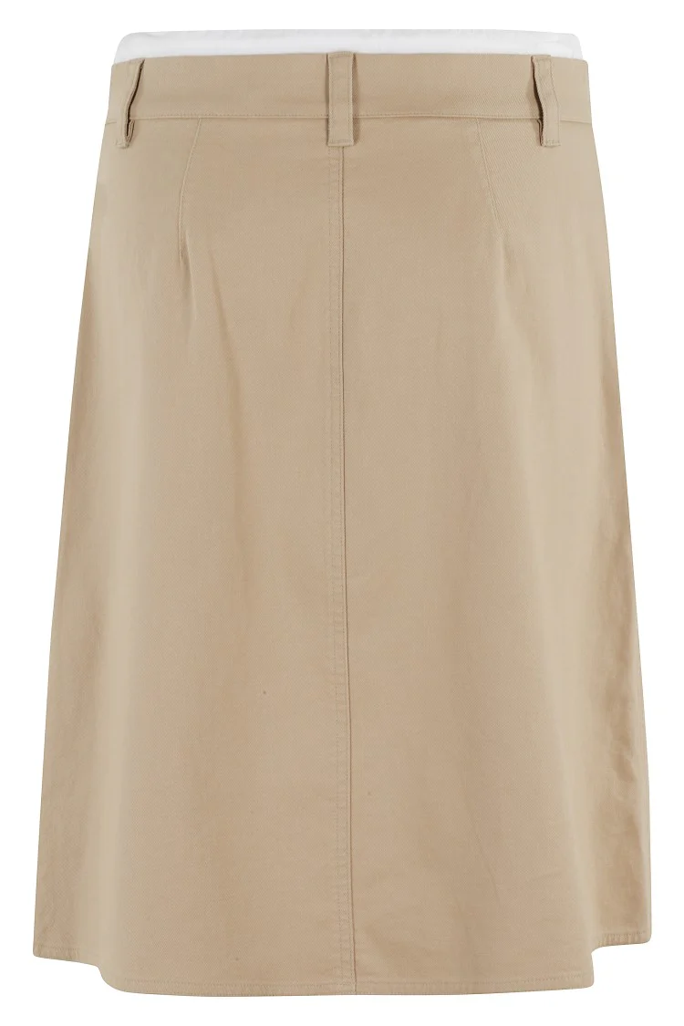 Mid Rise Double Waistband Skirt