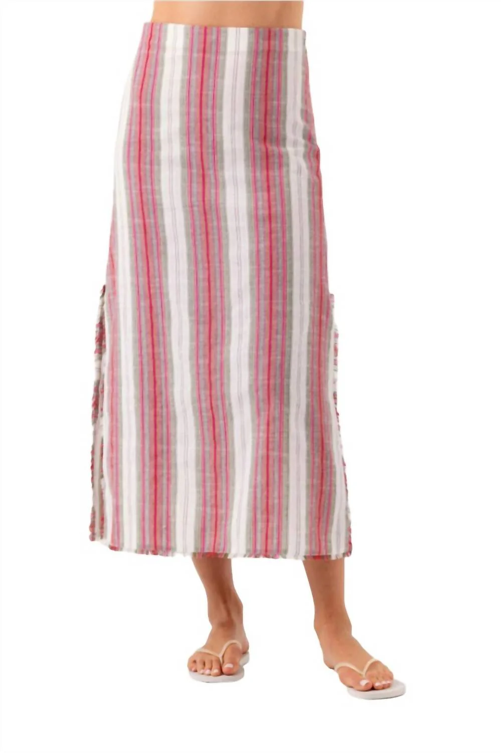 Louie Midi Skirt In Sunshade Stripe