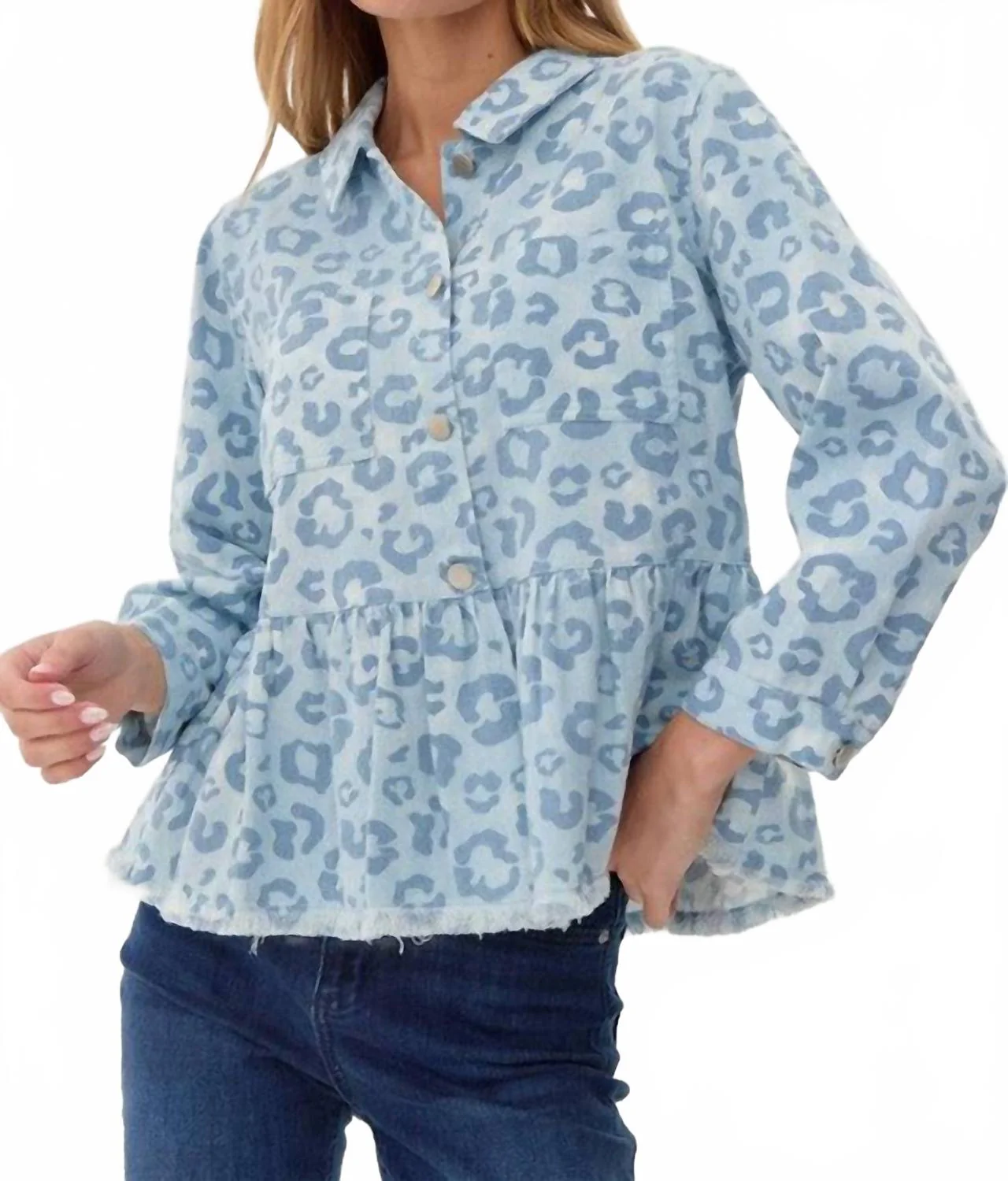 Leopard Blazer In Blue