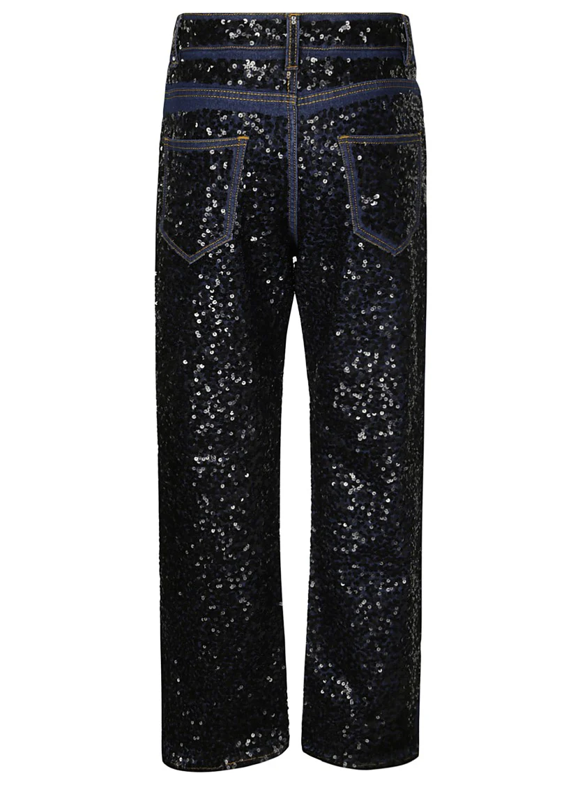 Straight Sequin Jeans