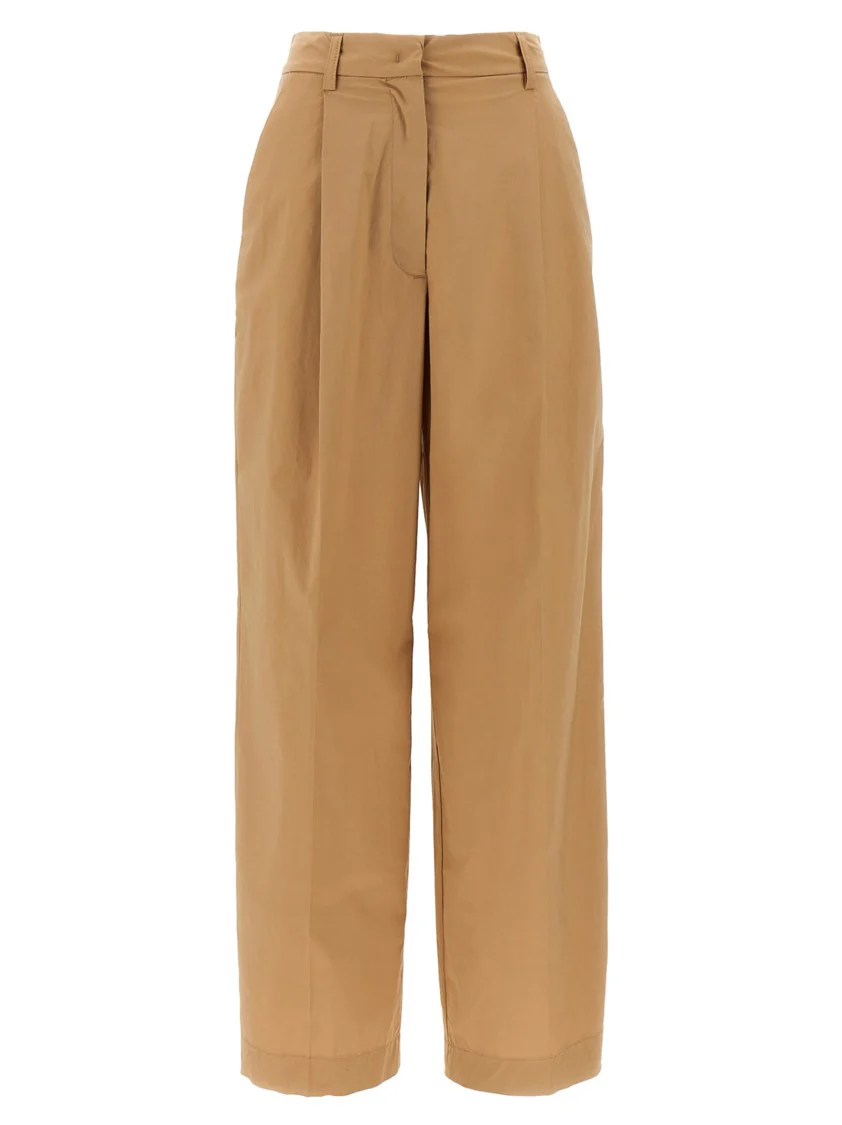 Slightly Wide Straight Leg Neutrals Trousers