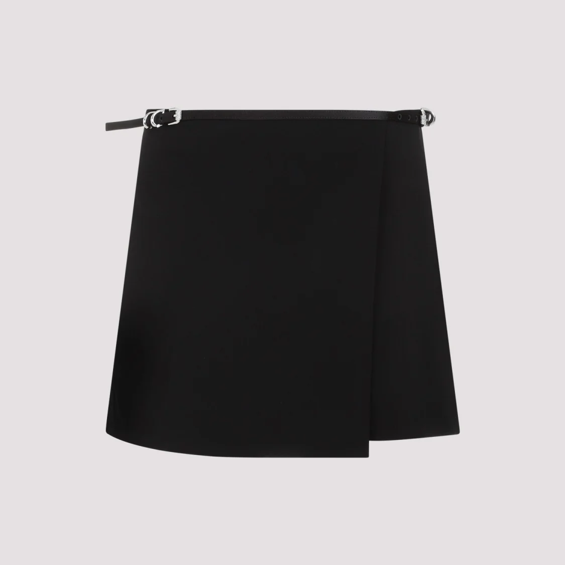 Black Acetate Mini Wrap Voyou Skirt