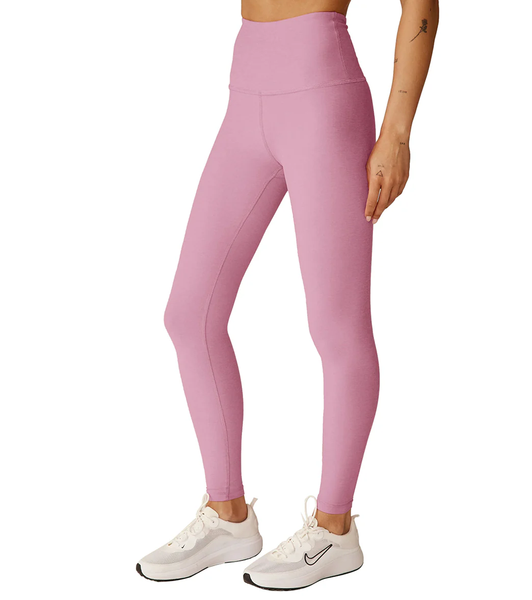 Beyond Yoga Spacedye High Waisted Caught In The Midi 7/8 Yoga Leggings Pink Haze Heather
