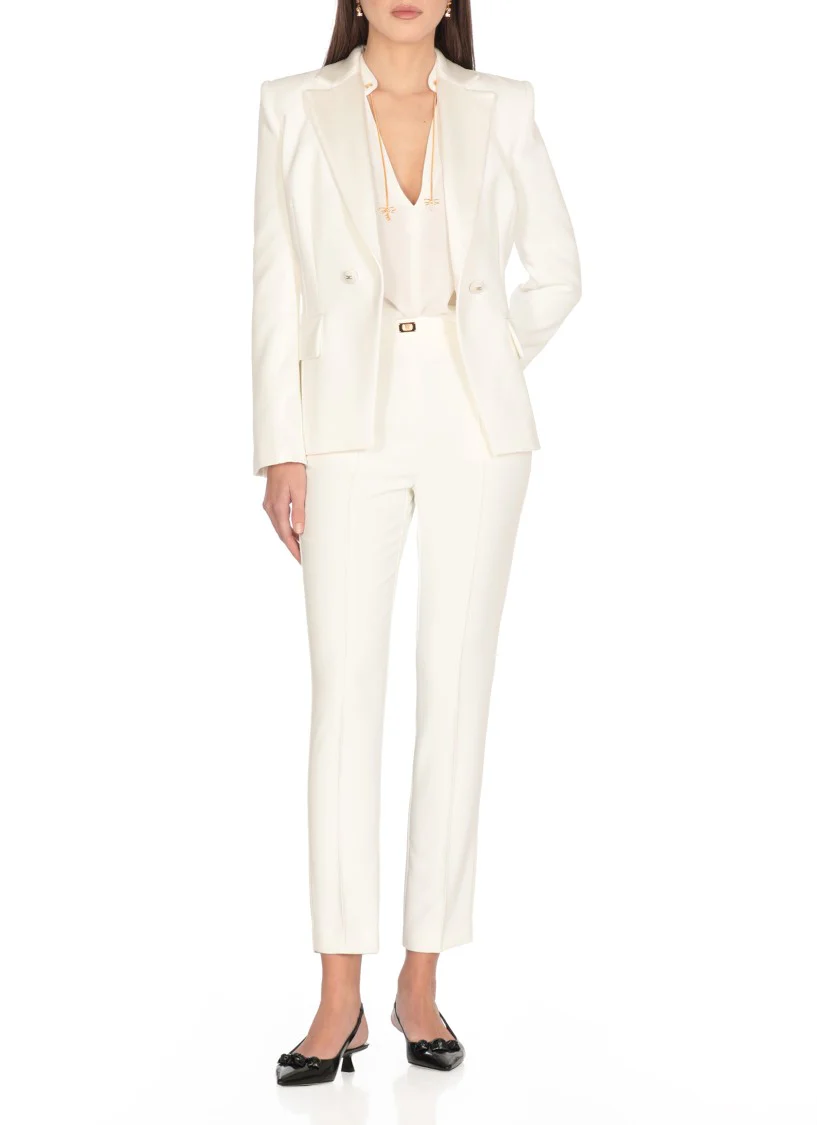 Ivory Crepe Blazer