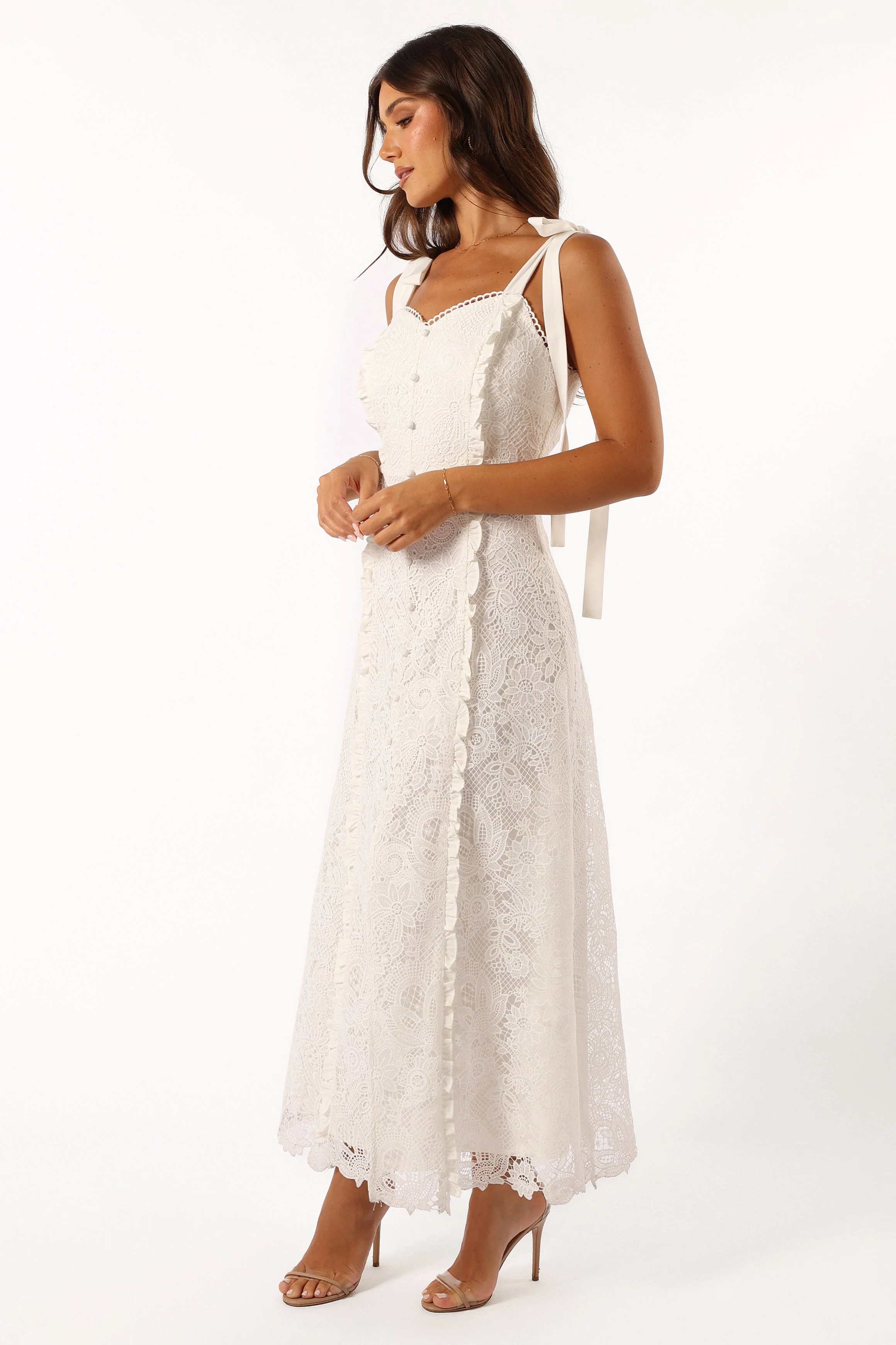 Jagger Midi Lace Dress - White