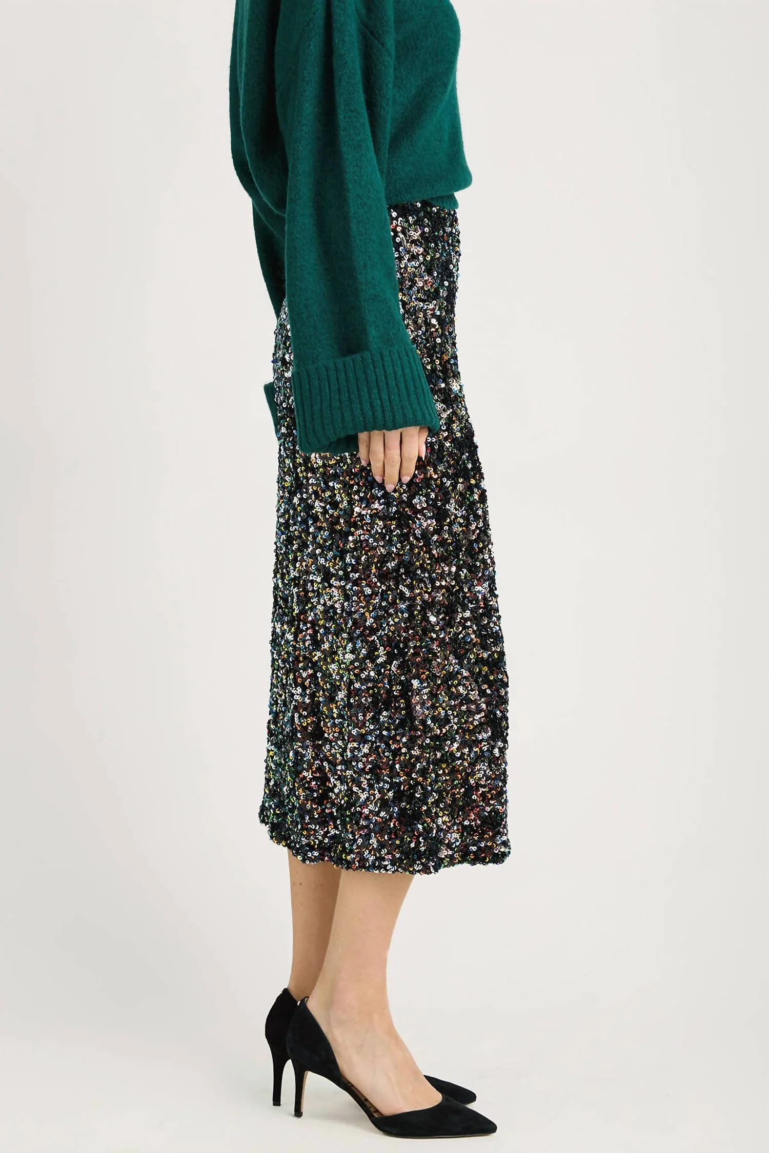 Sequin Skirt In Black