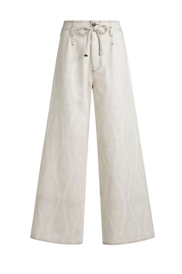 Wide-Leg Denim Jeans With High Waist