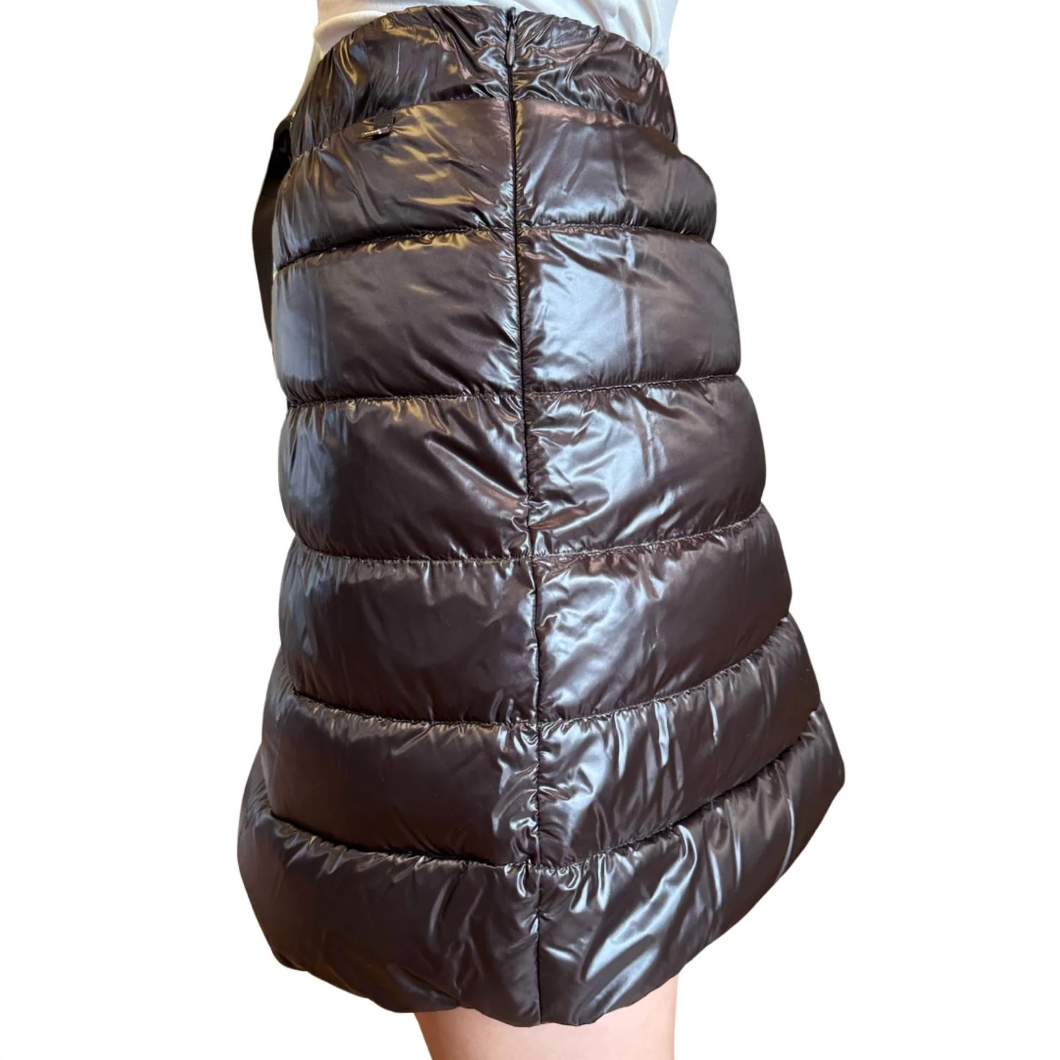 Padded Skirt In Nylon Ultralight In Fondente