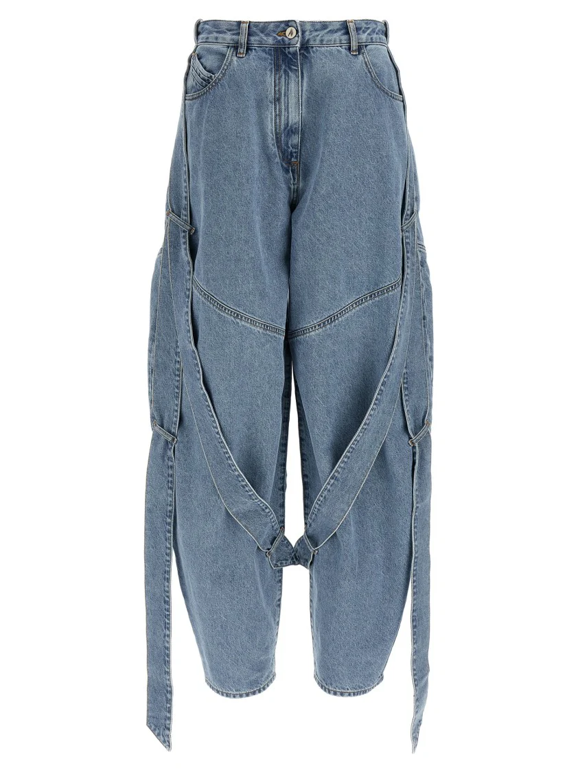 Washed Denim Tape Jeans