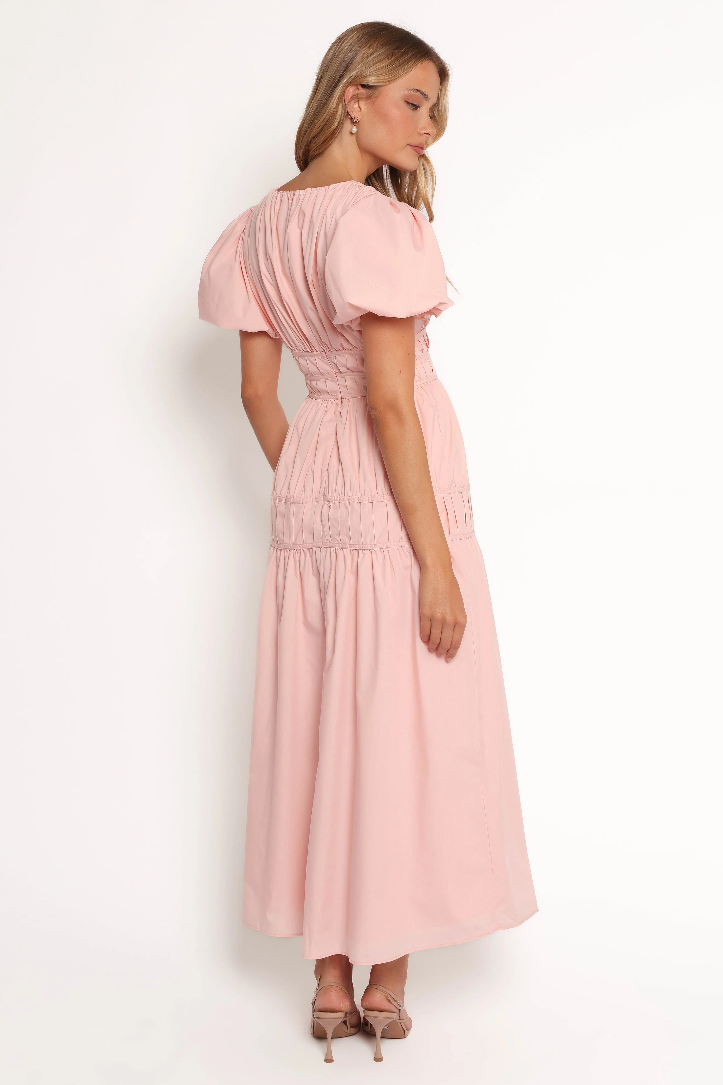 Joedy Puff Sleeve Midi Dress - Pale Pink