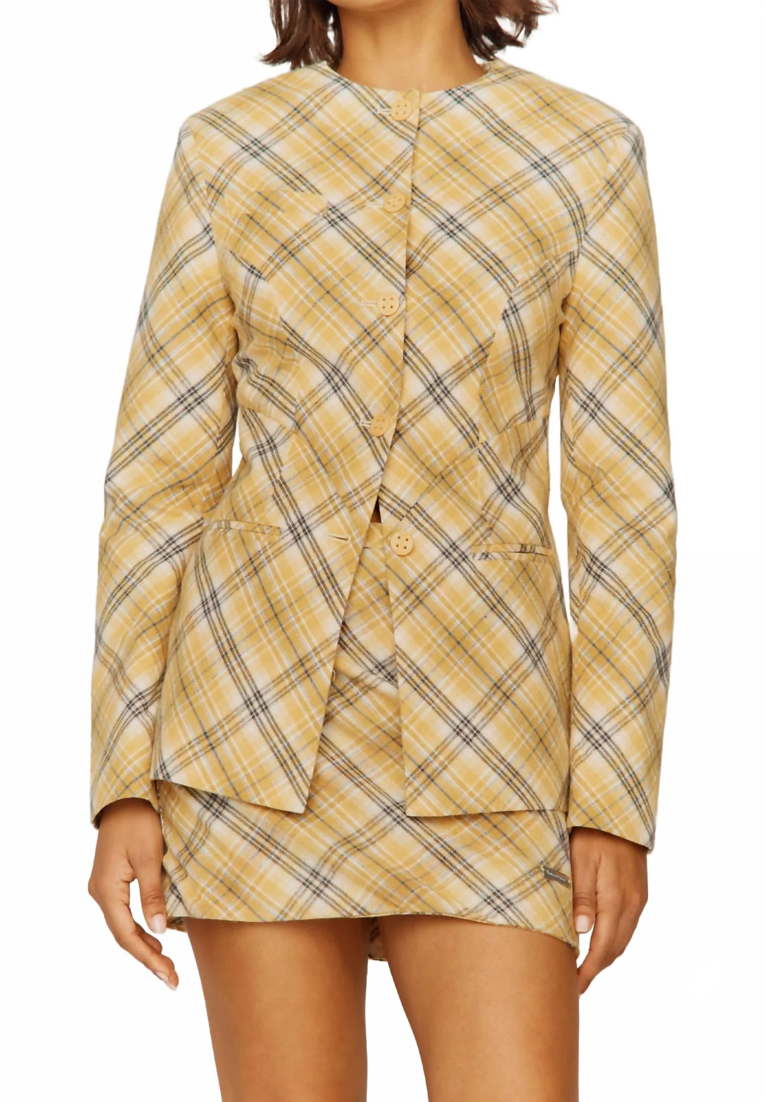 Bias Cut Skirt In Yellow