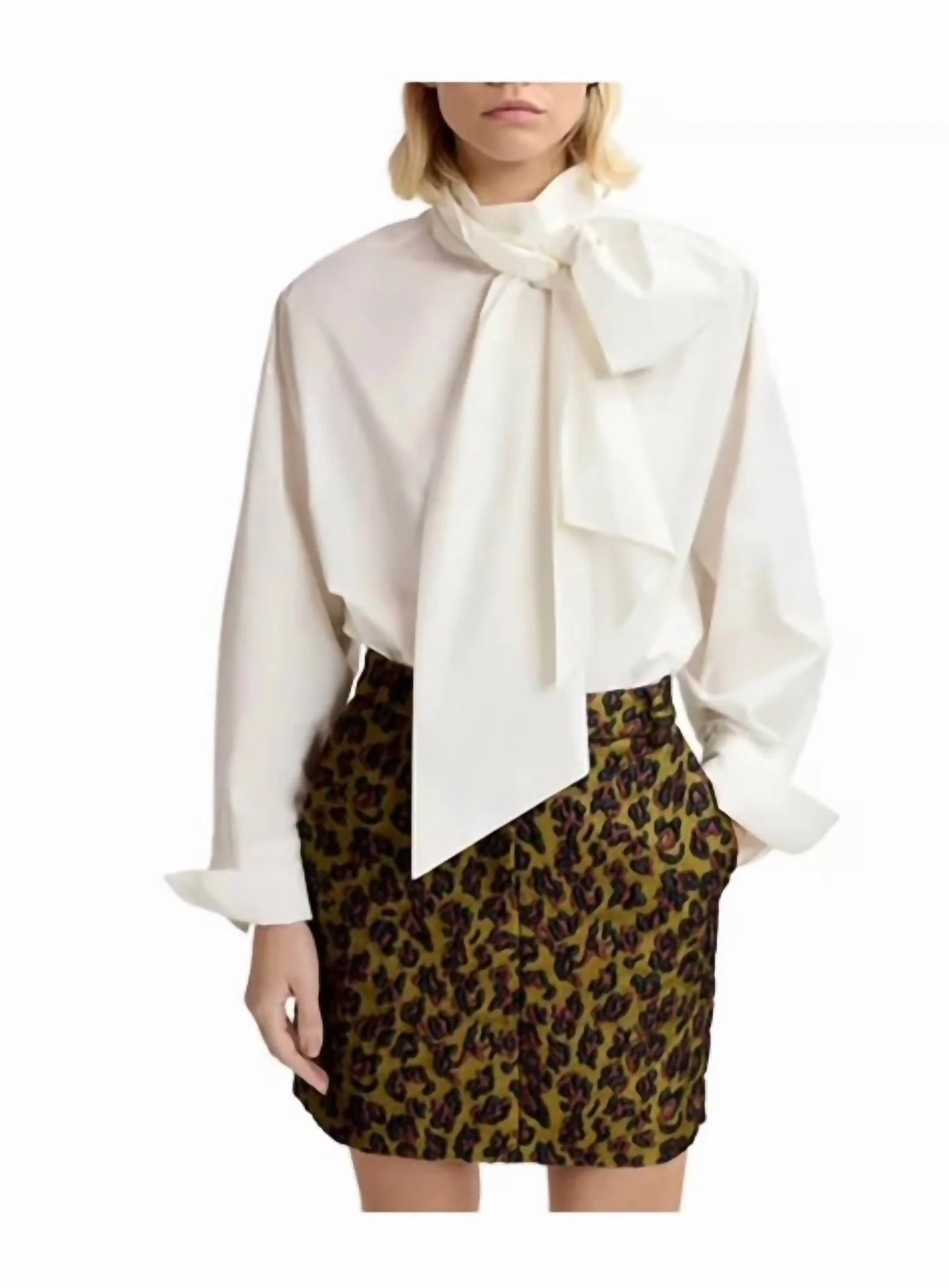 Leopard Jacquard Mini Skirt