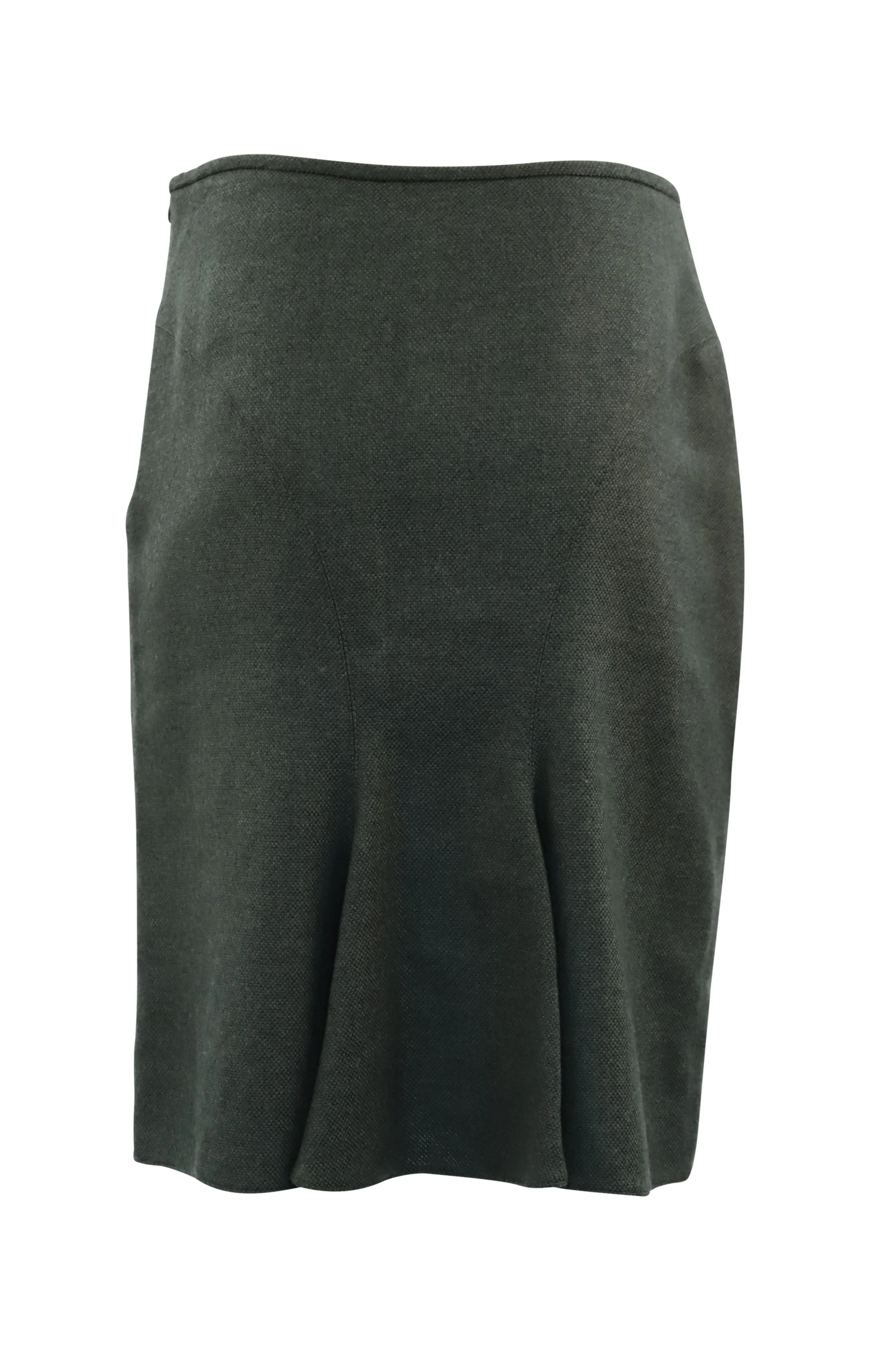 Armani Pencil Skirt in Green Wool