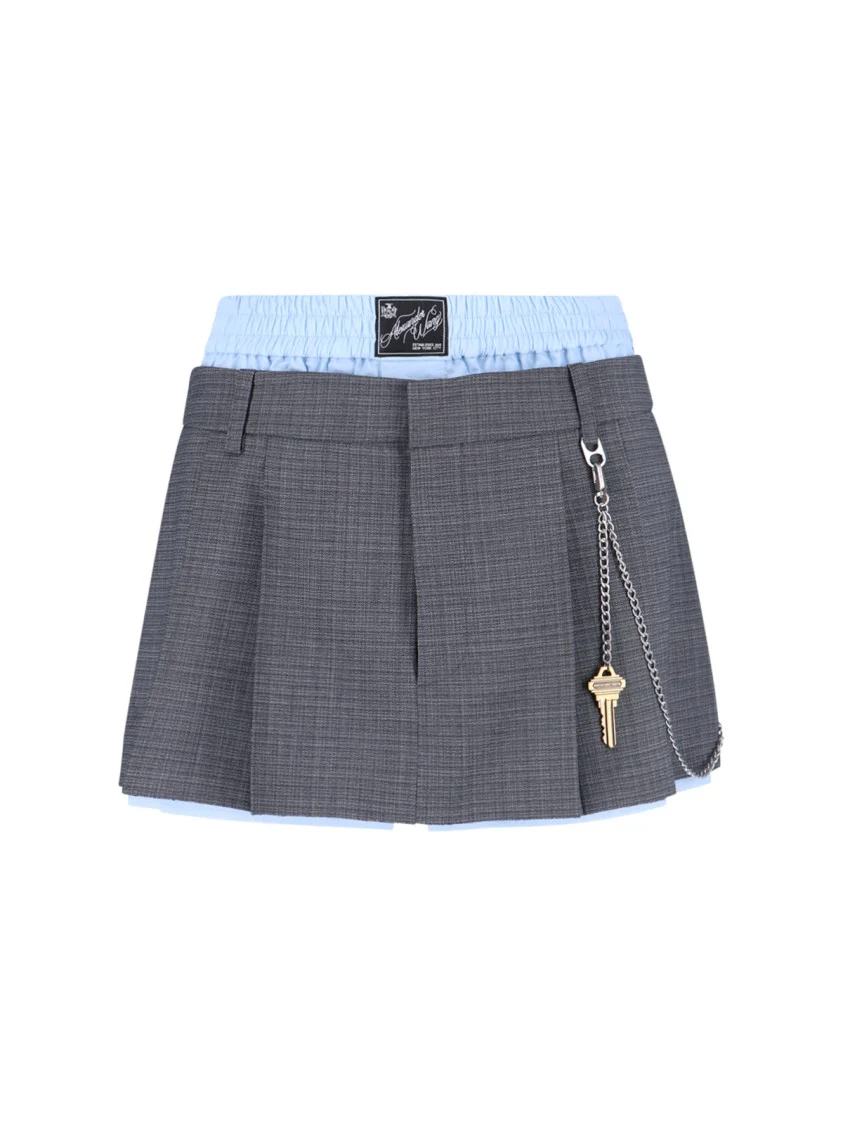 Tailored Mini Skirt With Logo Patch