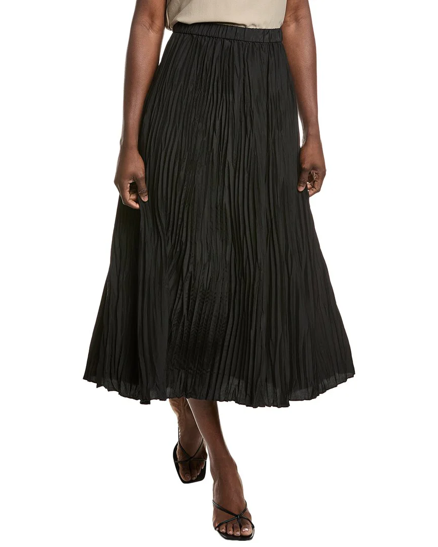 EILEEN FISHER Pleated Silk Skirt