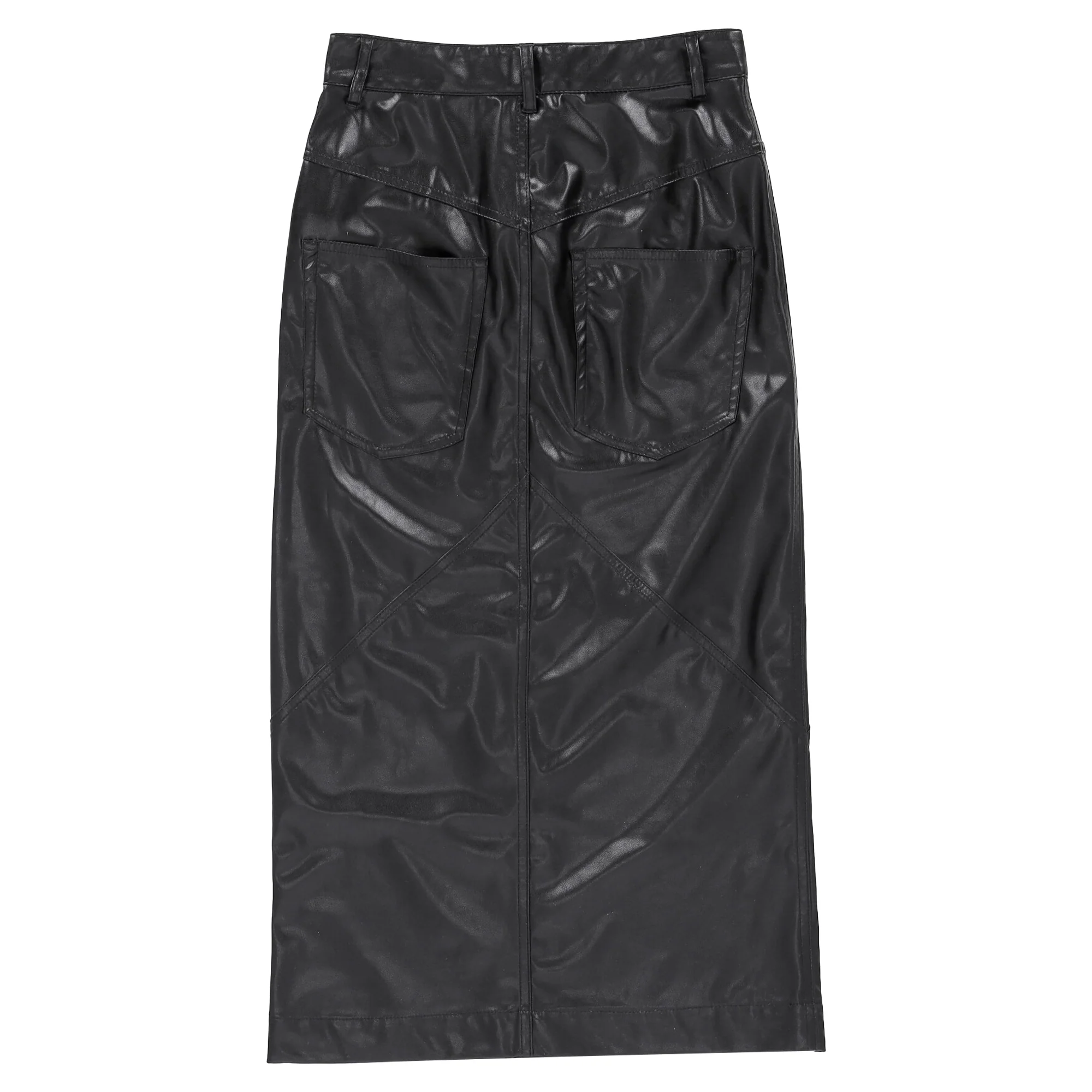 Isabel Marant Etoile Breanne Midi Skirt in Black Faux Leather