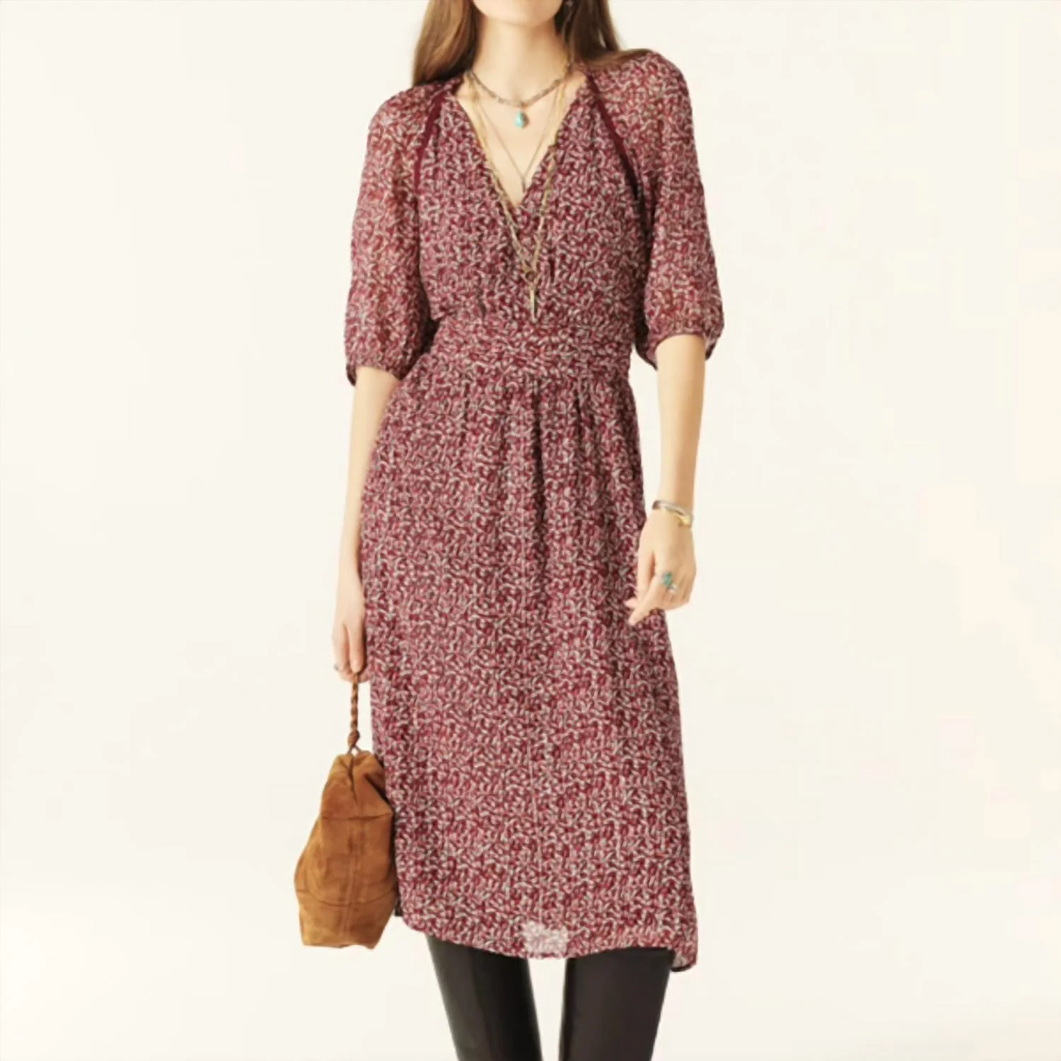 Women's Robe Kama Dress In Bordeaux