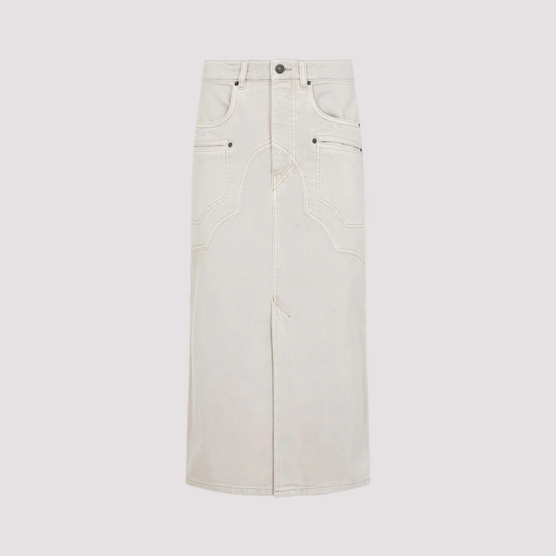 Britt Ecru Cotton Midi Skirt