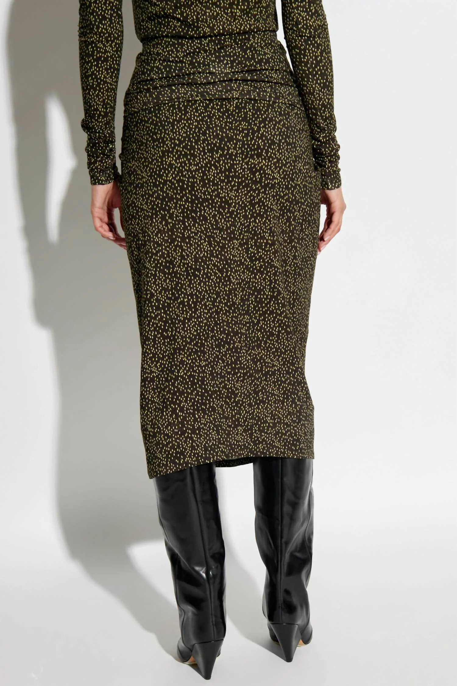 Jeldia Skirt In Dark Khaki/lime