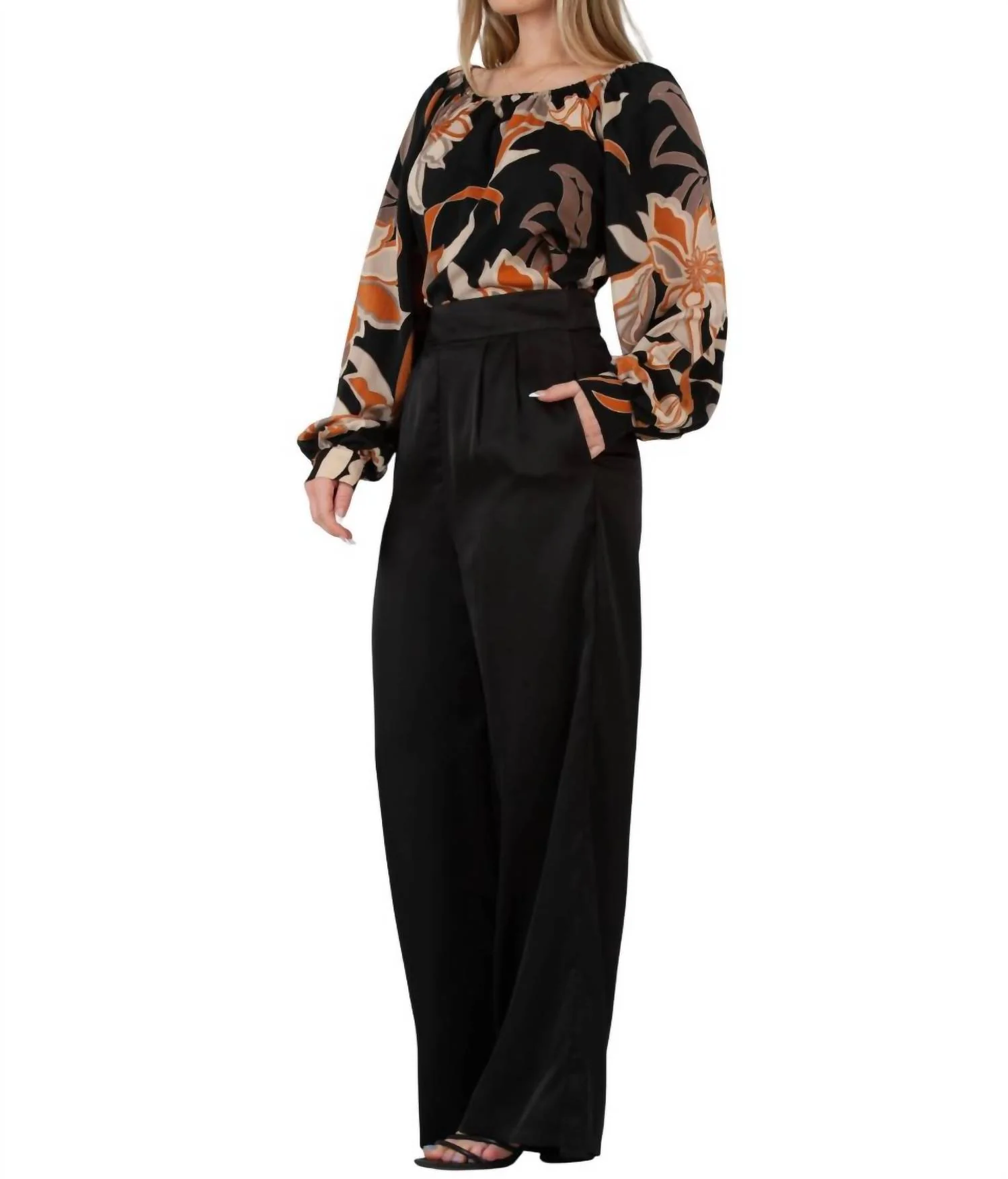 Satin Trousers In Black