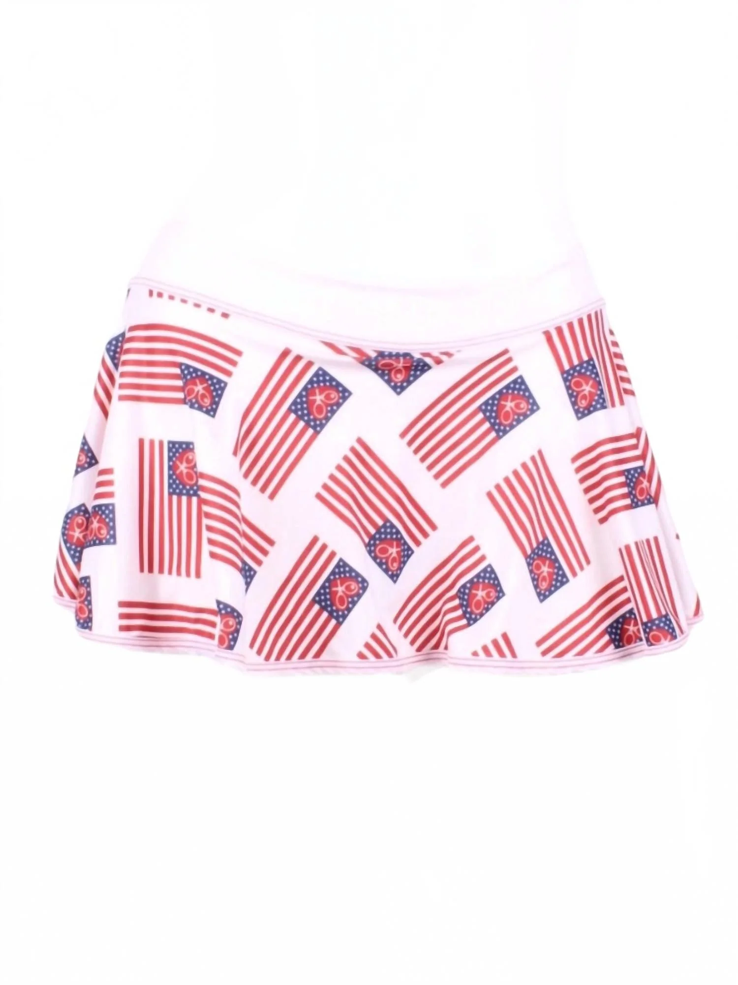 Women's Flag Love o Tennis Skirt In White Red