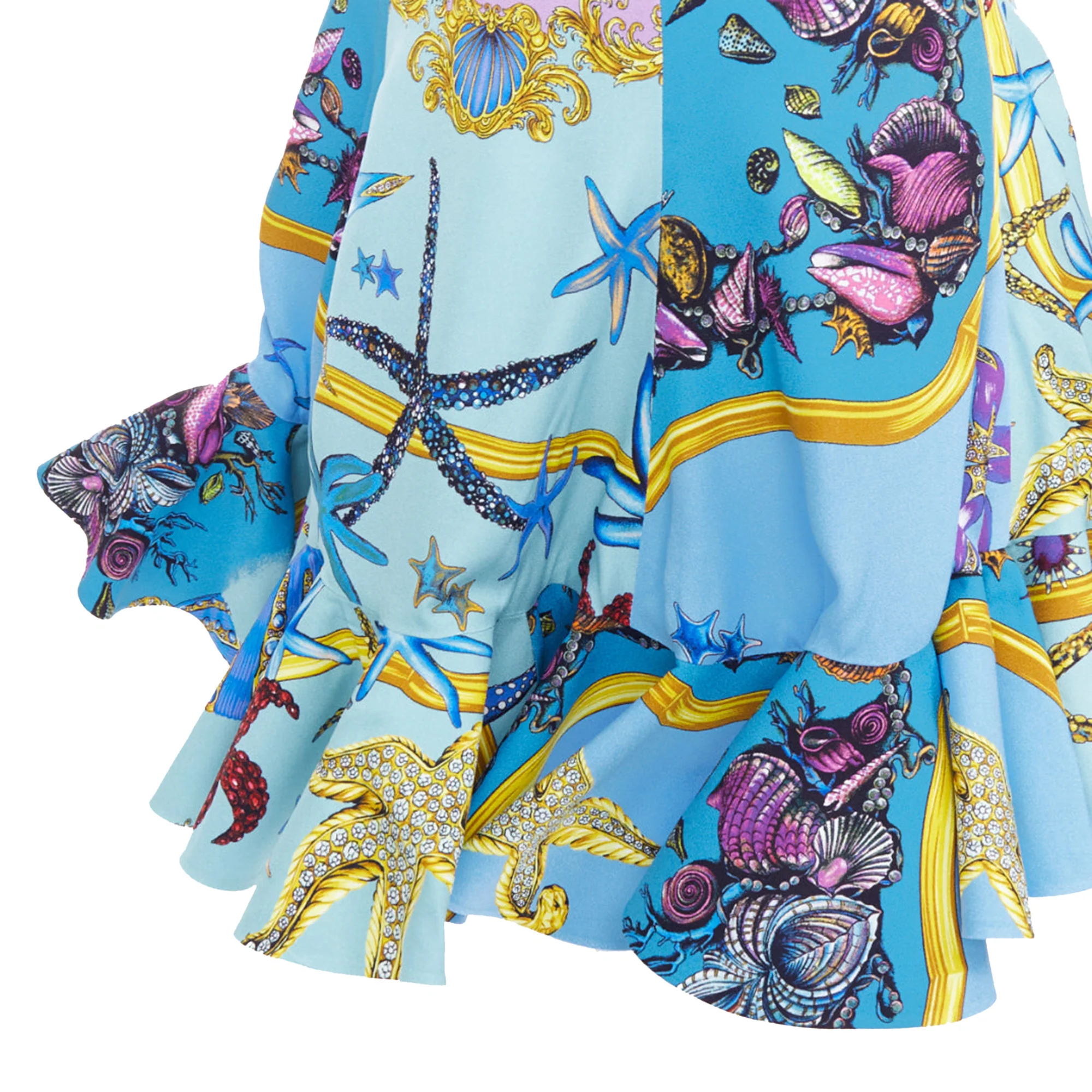 Versace Runway Tresor de la Mer starfish flounce skirt